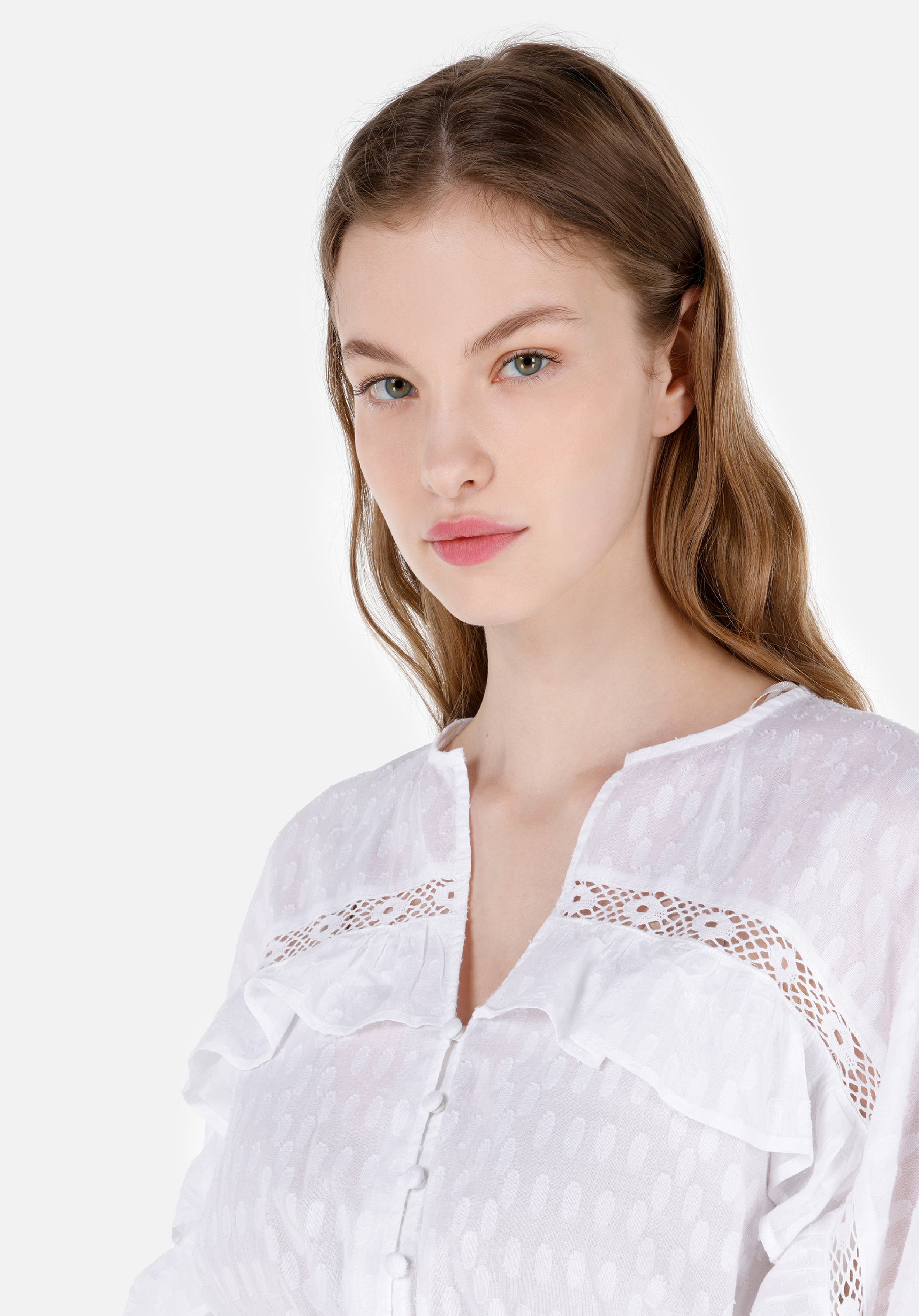 Показати інформацію про Сорочка З Довгим Рукавом Жіноча Біла  Cl1069188