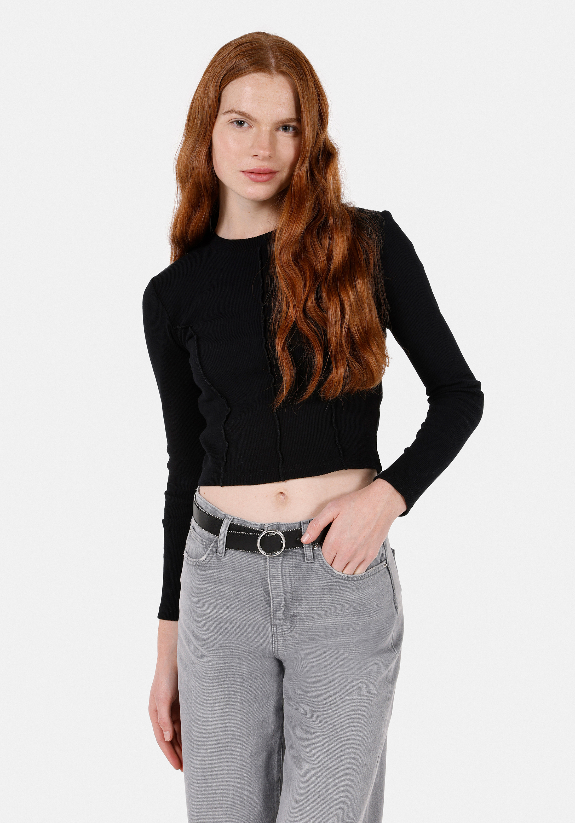 Показати інформацію про Блуза З Довгим Рукавом Жіноча Чорна  Cl1072150