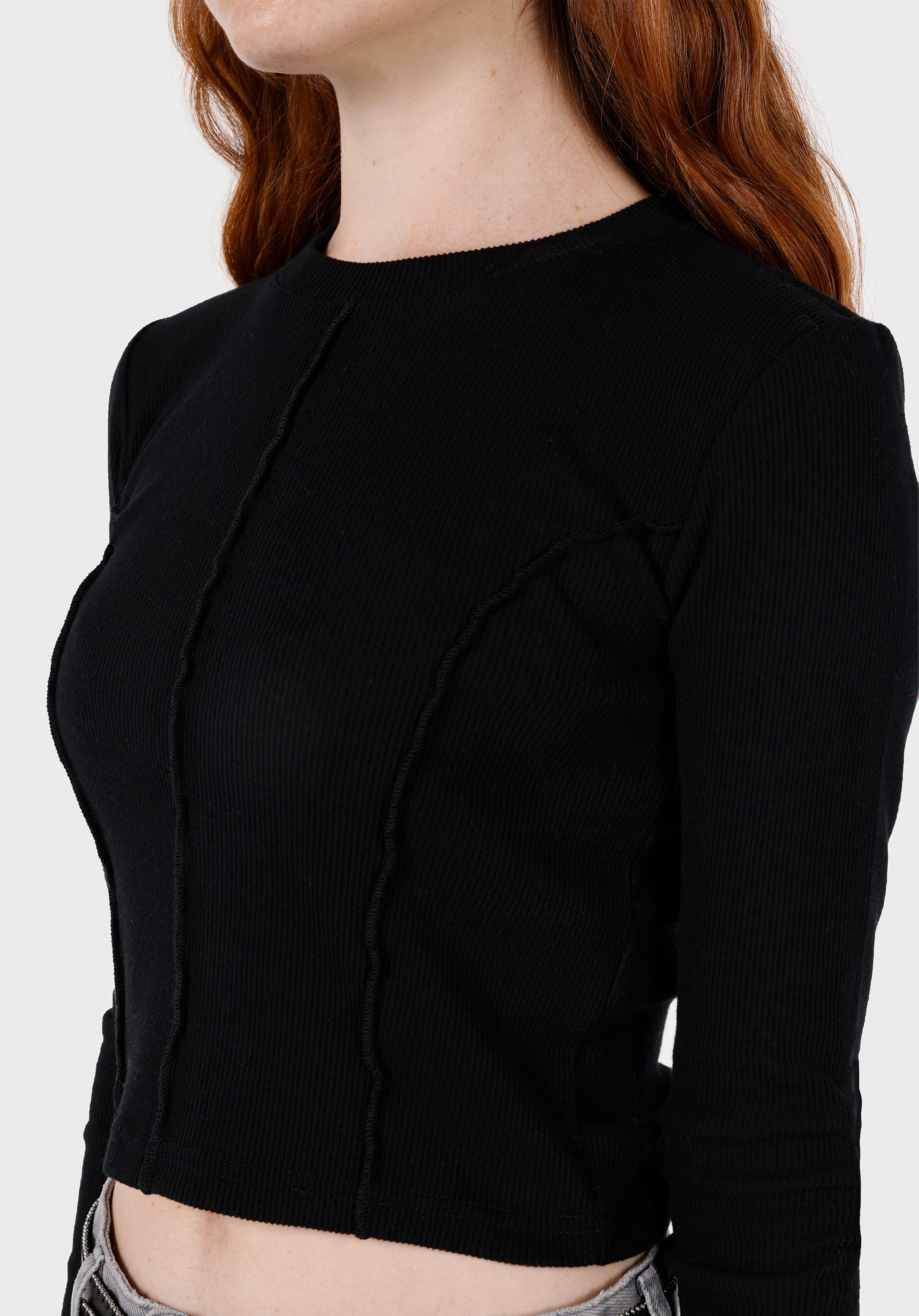 Показати інформацію про Блуза З Довгим Рукавом Жіноча Чорна  Cl1072150