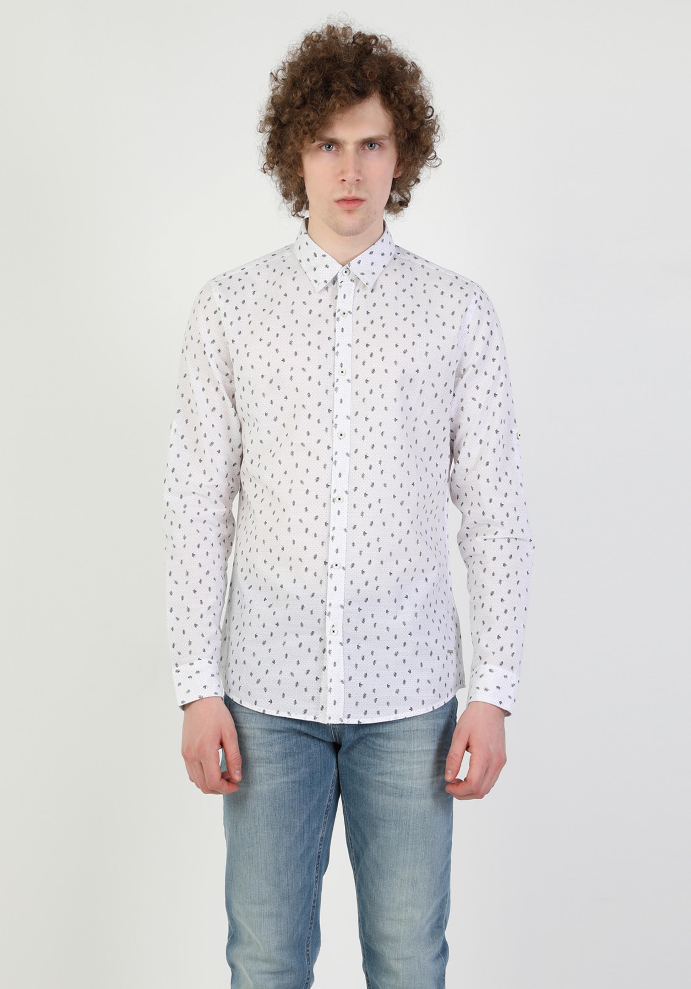 Показати інформацію про Сорочка З Довгим Рукавом Чоловіча Біла  Cl1049052