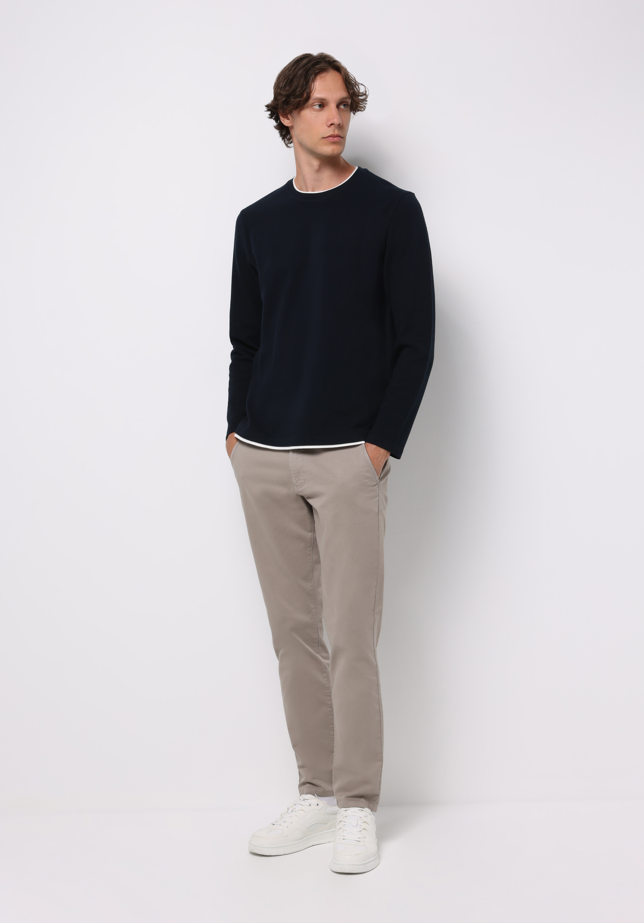 Показати інформацію про Футболка З Довгим Рукавом Чоловіча Синя  Cl1076433