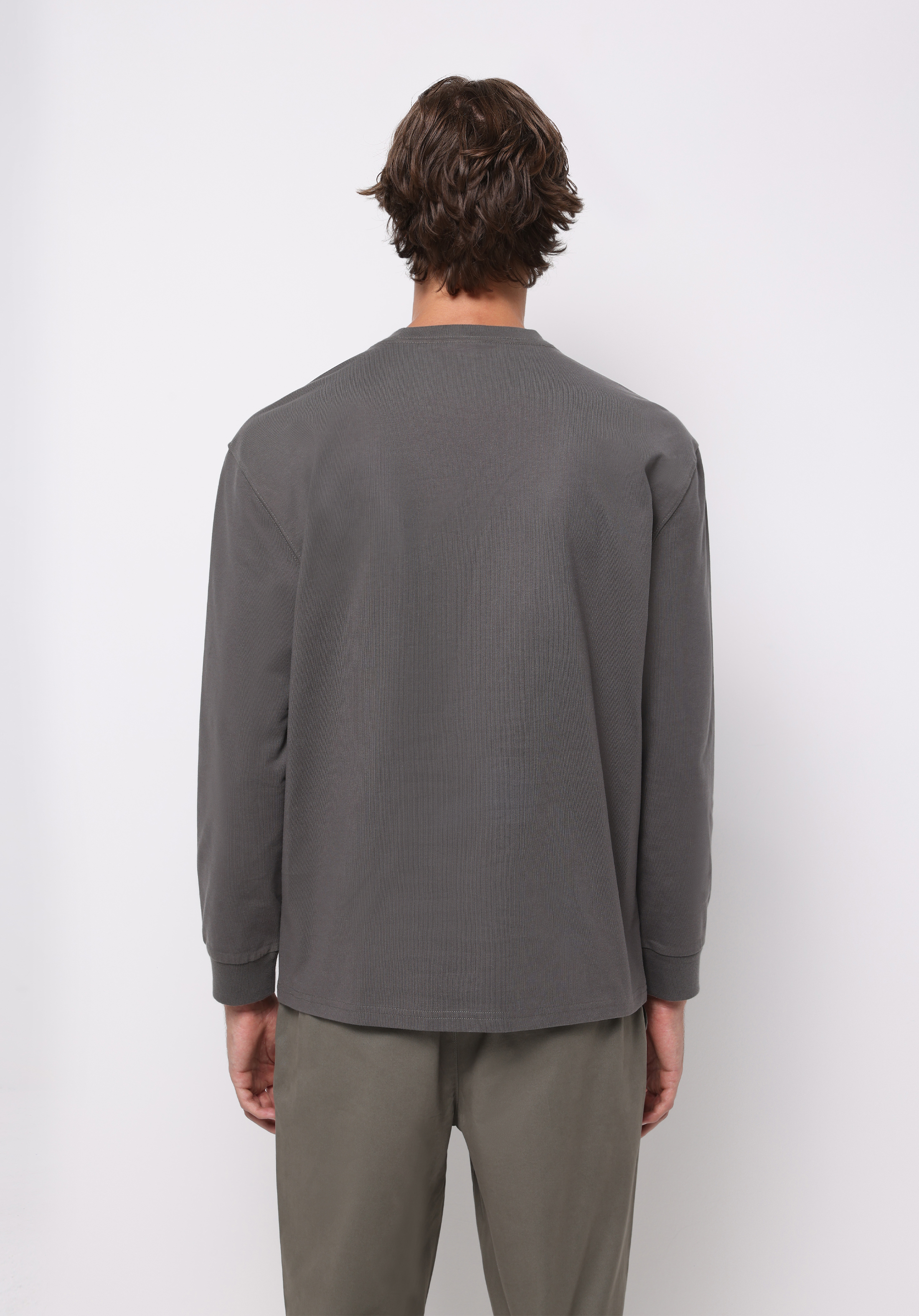 Показати інформацію про Футболка З Довгим Рукавом Чоловіча Сіра  Cl1076435