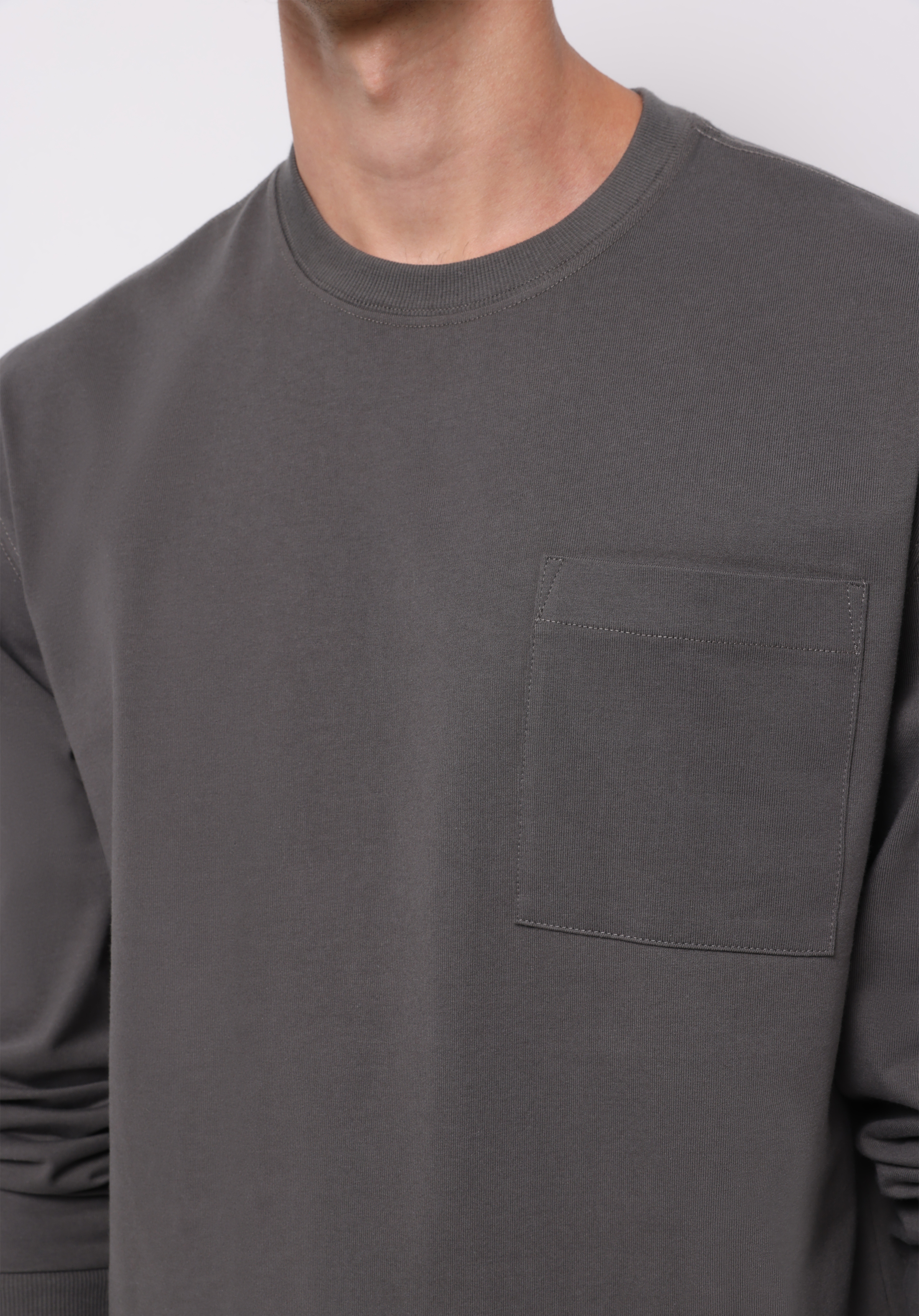 Показати інформацію про Футболка З Довгим Рукавом Чоловіча Сіра  Cl1076435