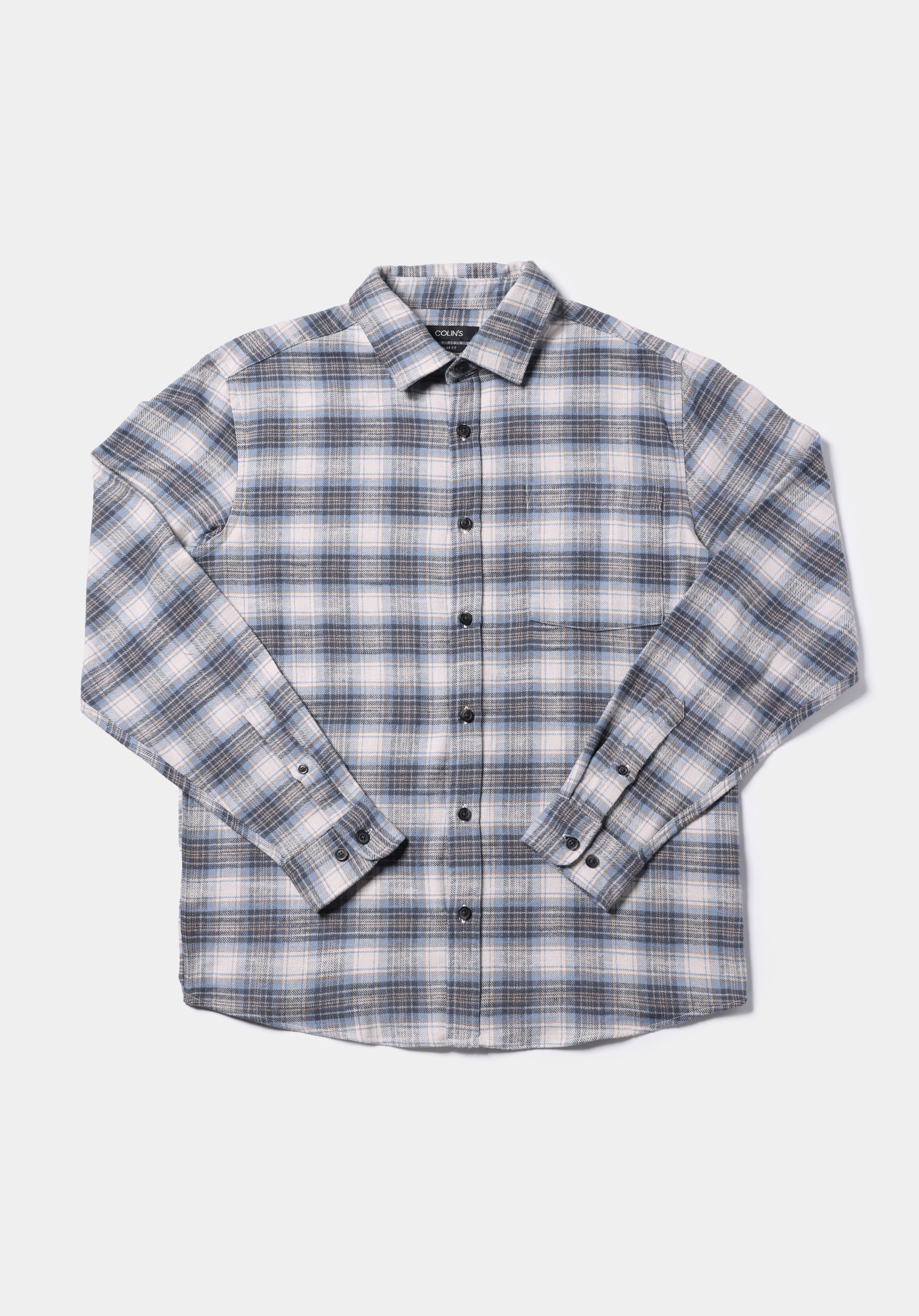 Показати інформацію про Сорочка З Довгим Рукавом Чоловіча Блакитна  Cl1076720