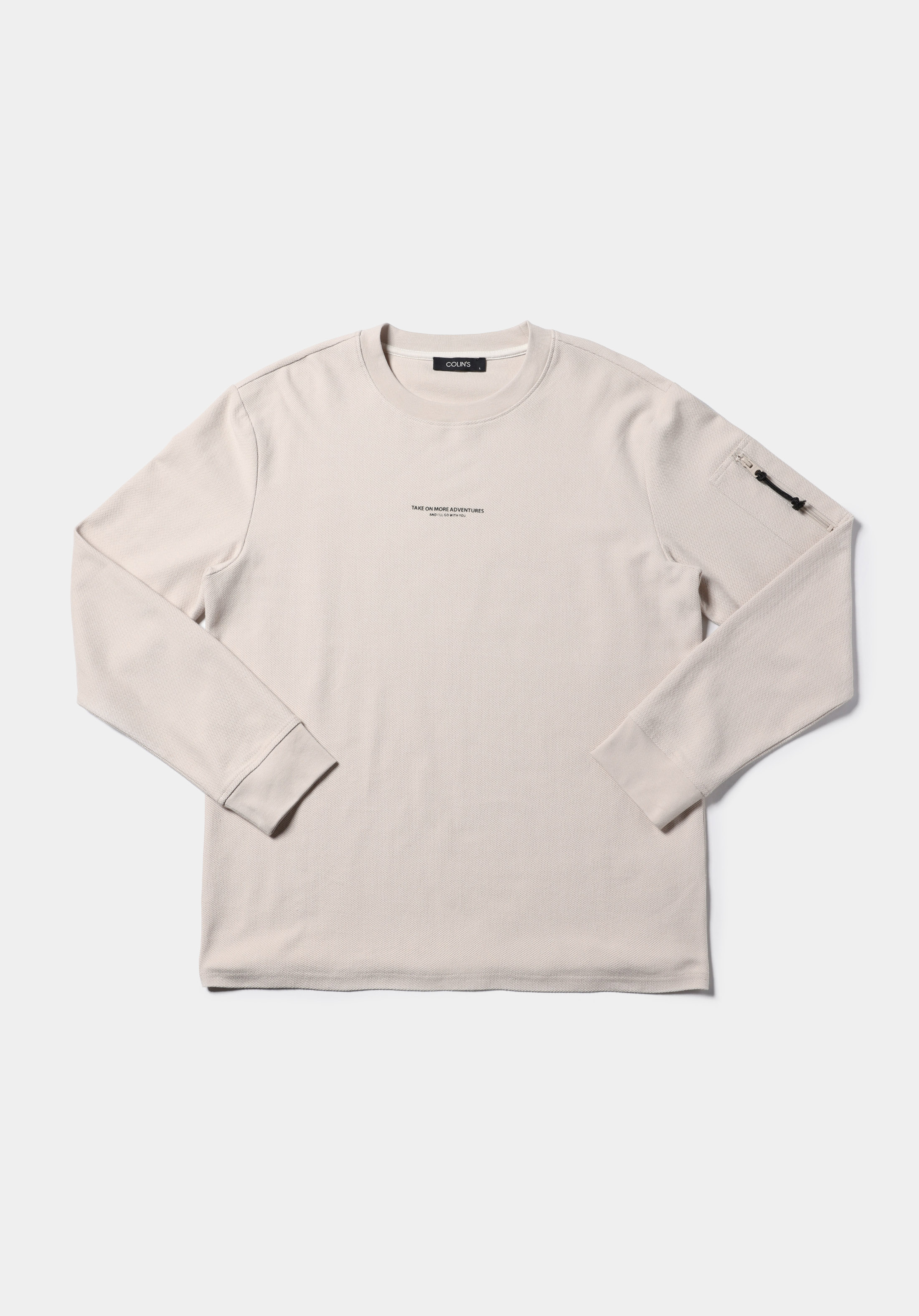 Показати інформацію про Футболка З Довгим Рукавом Чоловіча Бежева  Cl1075344