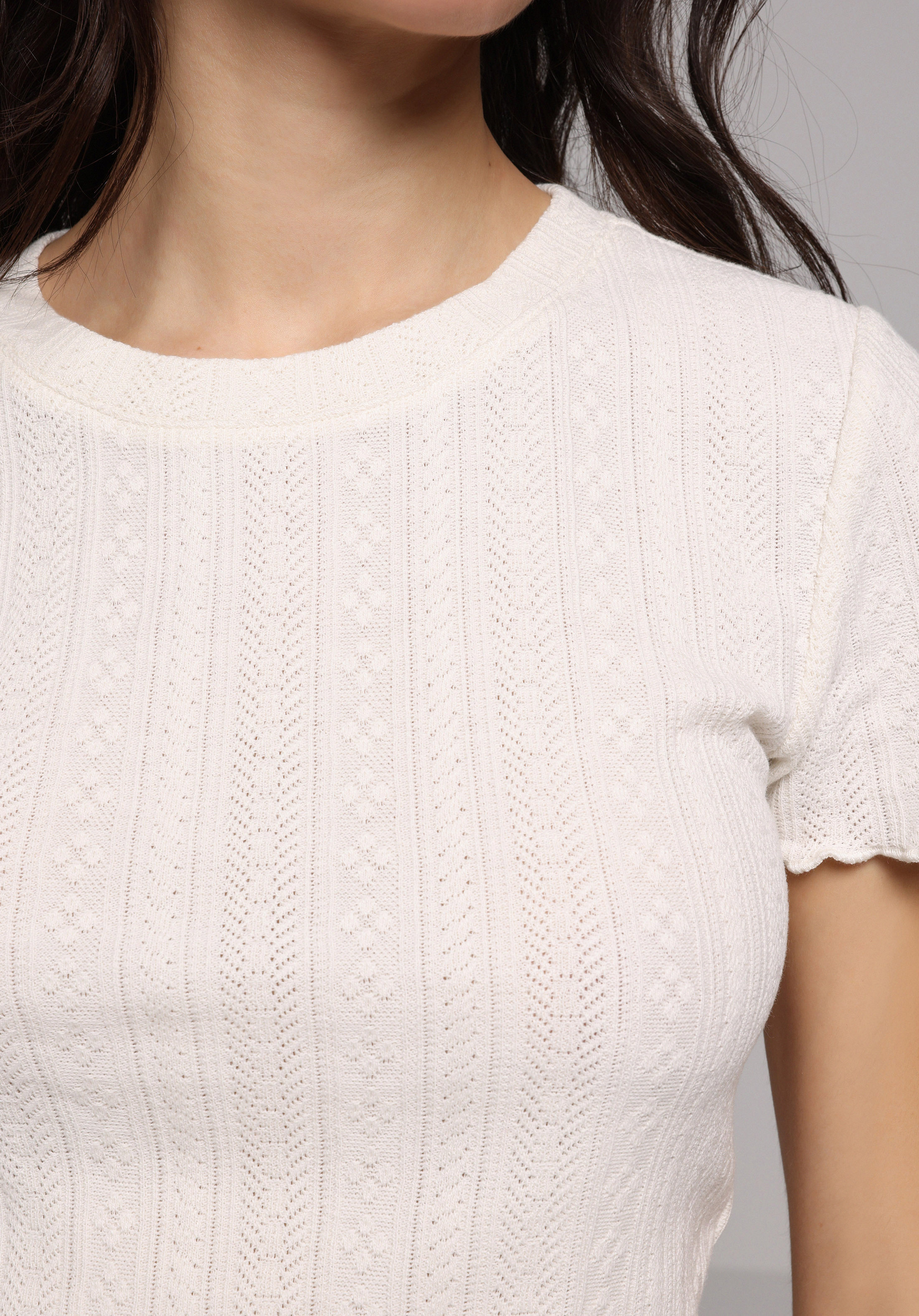 Показати інформацію про Светр Із Коротким Рукавом Жіночий Бежевий  Cl1077736