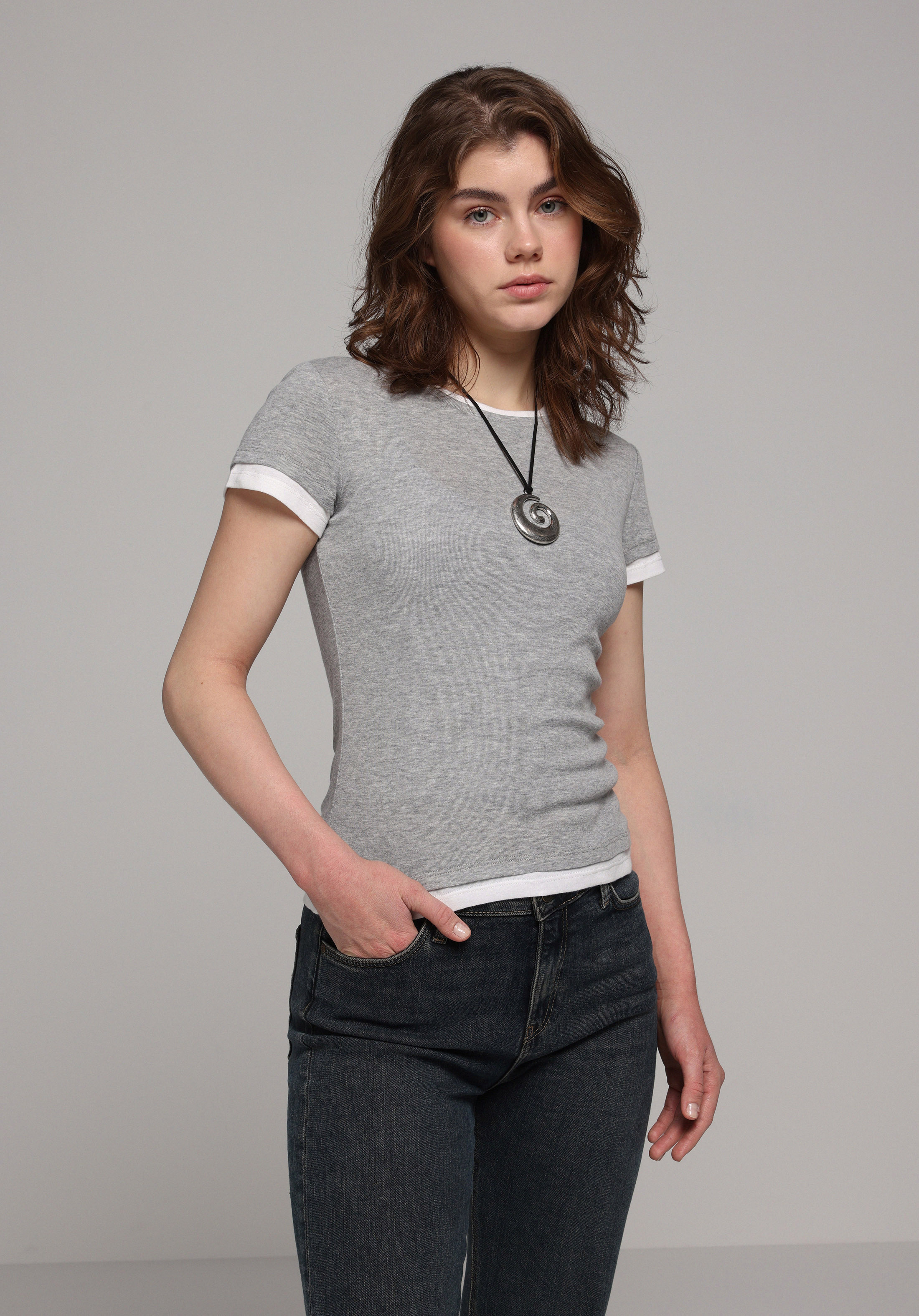 Показати інформацію про Светр Із Коротким Рукавом Жіночий Сірий  Cl1077970