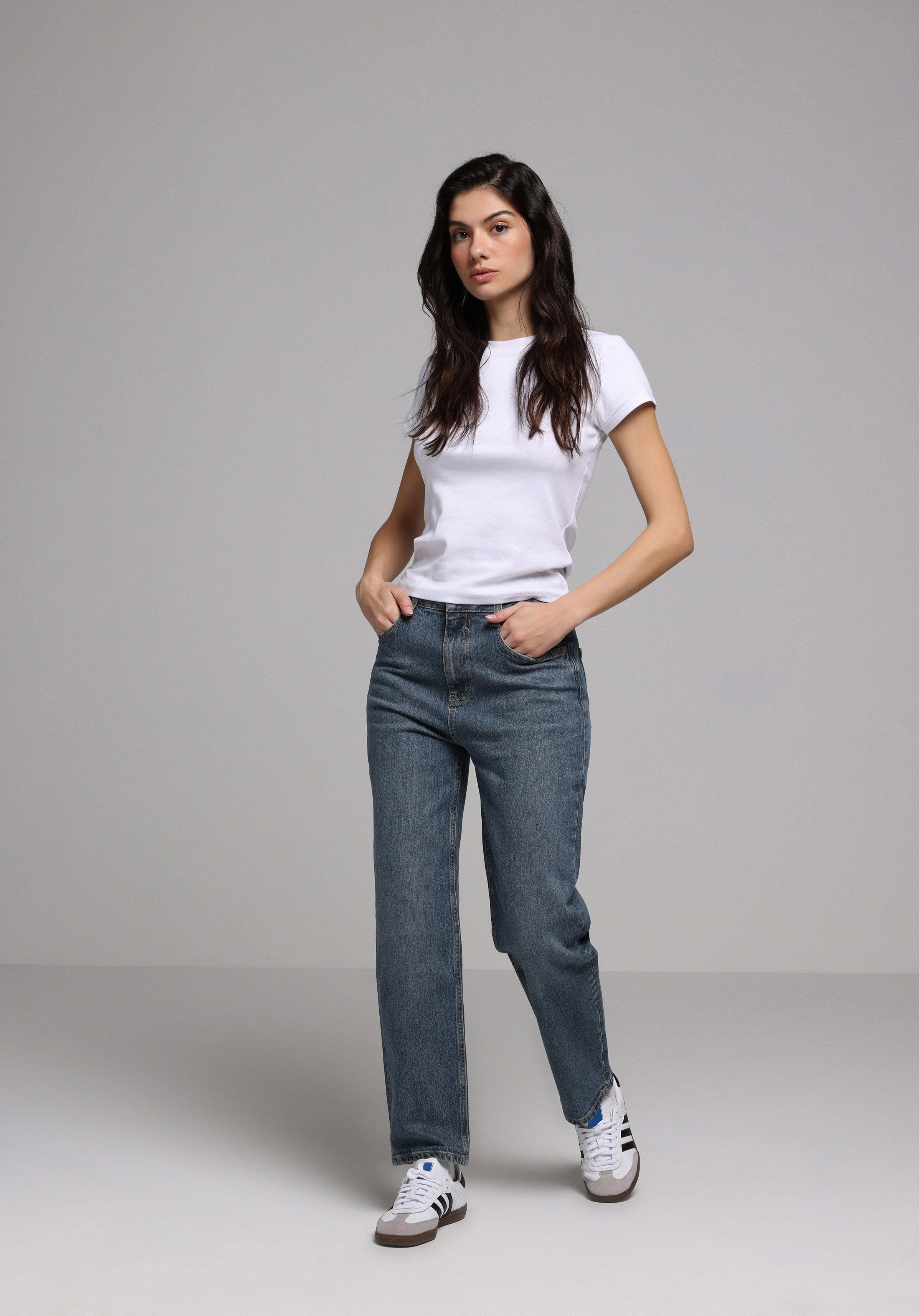 Показати інформацію про 884 Lauren Джинси Жіночі Блакитні Прямого Крою Cl1078211