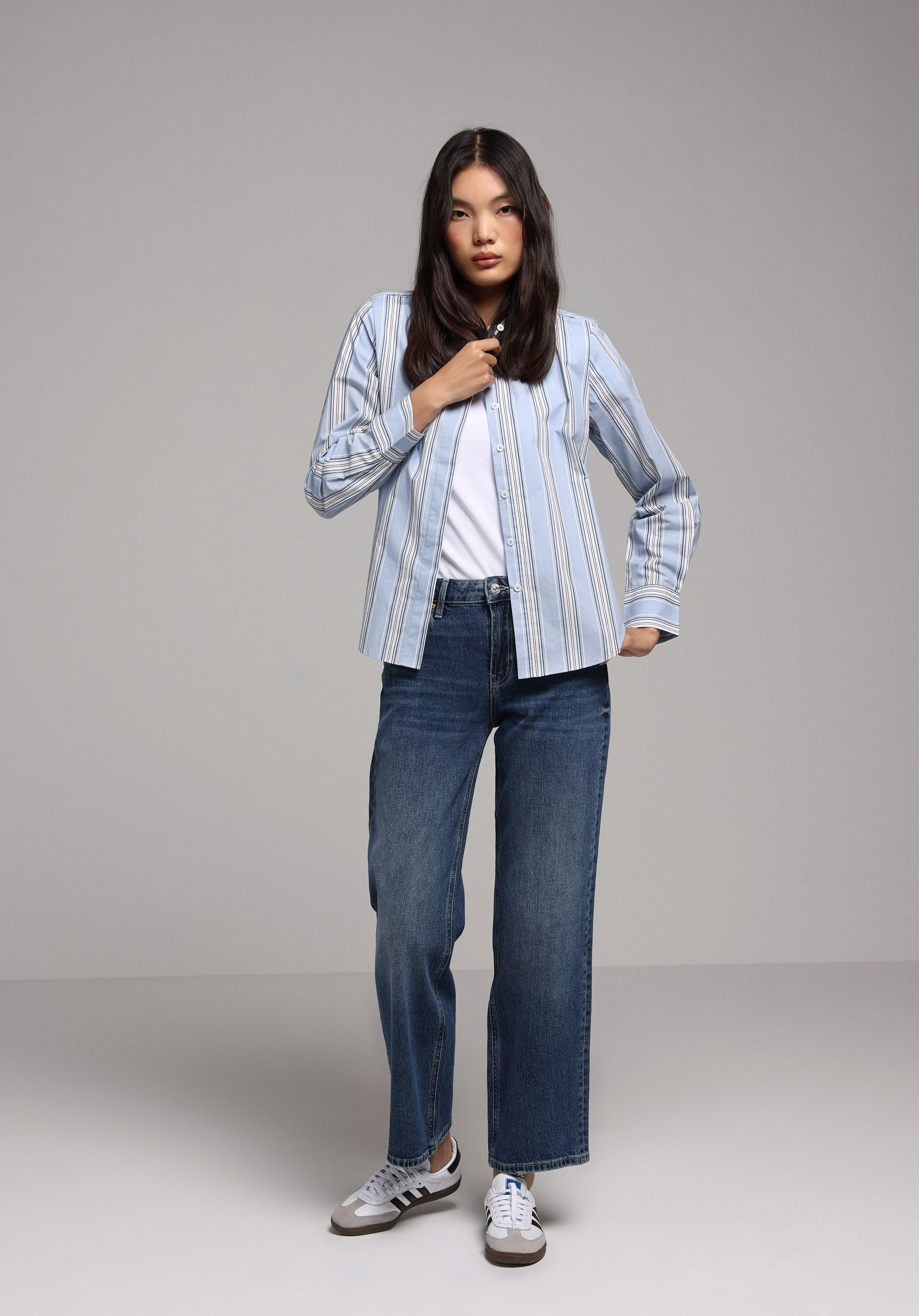 Показати інформацію про Сорочка З Довгим Рукавом Жіноча Блакитна  Cl1077660