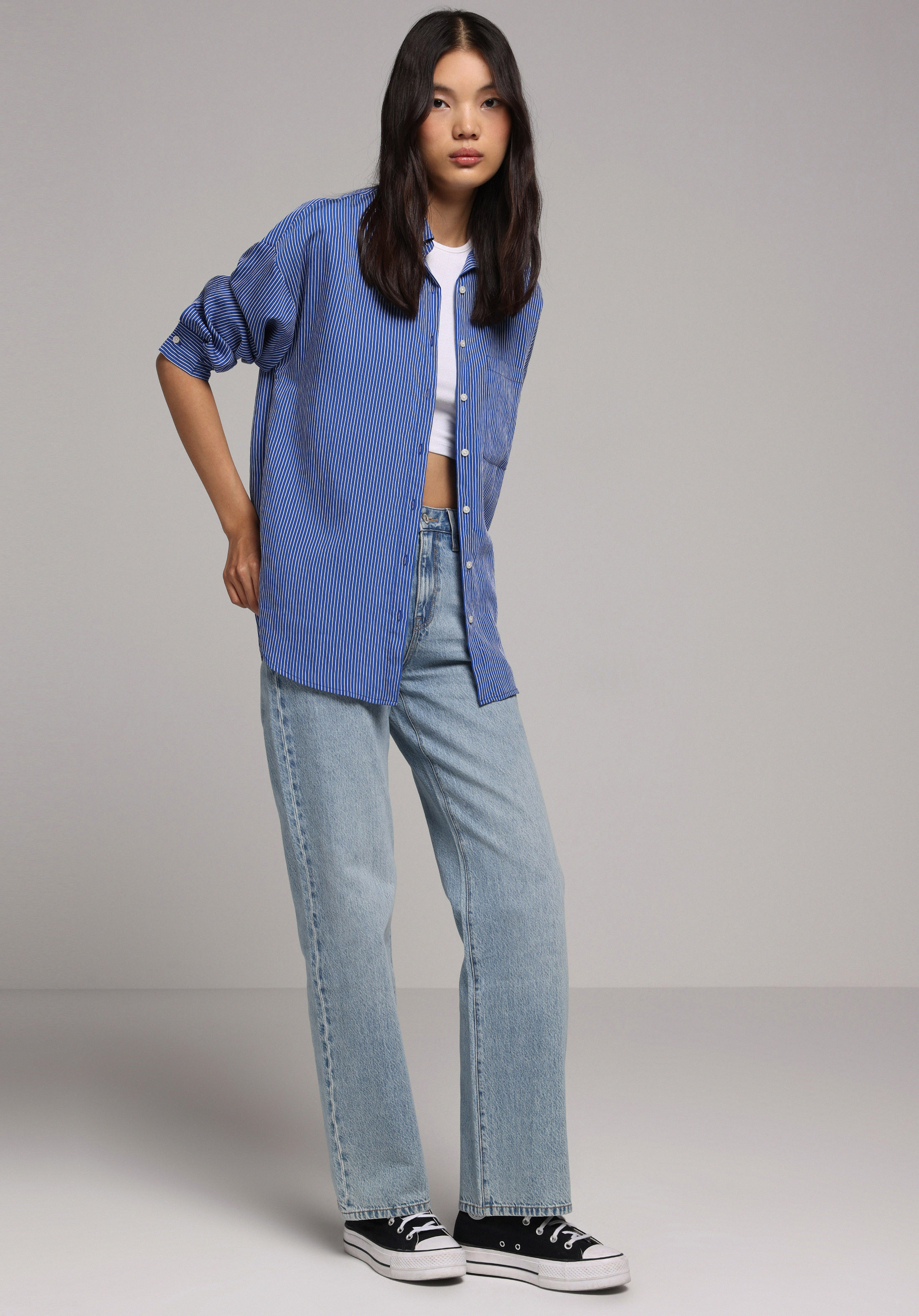 Показати інформацію про Сорочка З Довгим Рукавом Жіноча Блакитна  Cl1078109