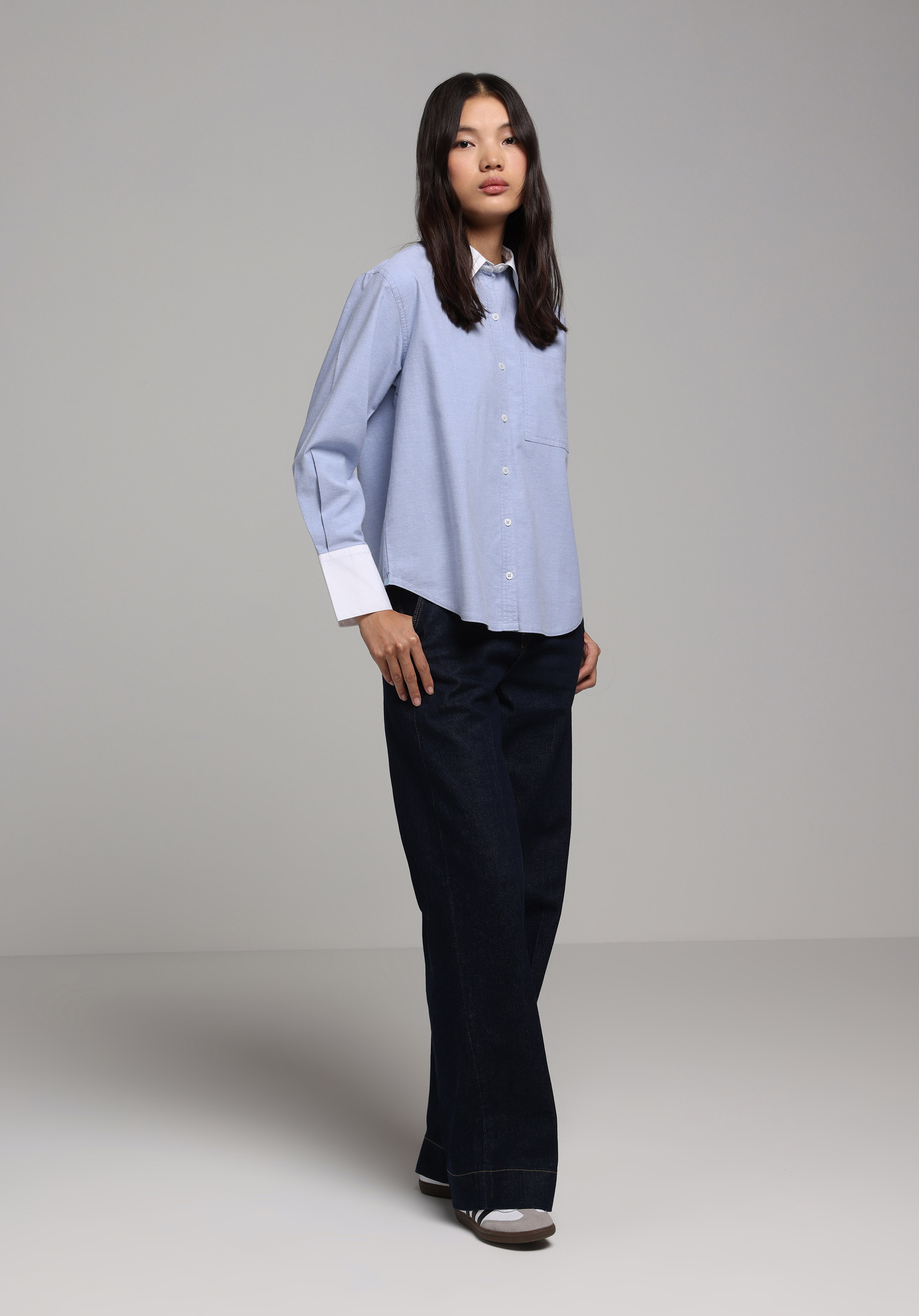 Показати інформацію про Сорочка З Довгим Рукавом Жіноча Блакитна  Cl1077773