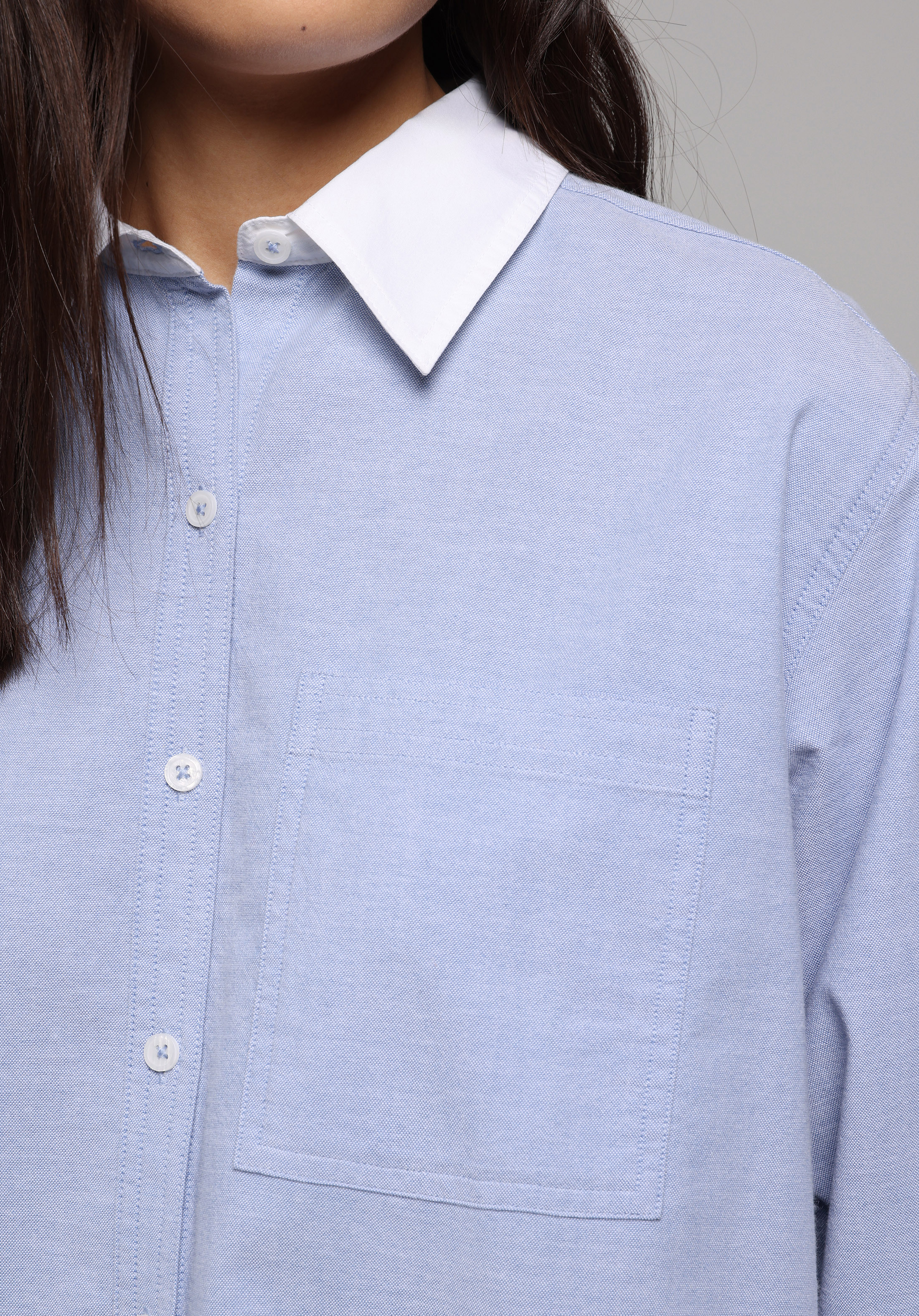 Показати інформацію про Сорочка З Довгим Рукавом Жіноча Блакитна  Cl1077773