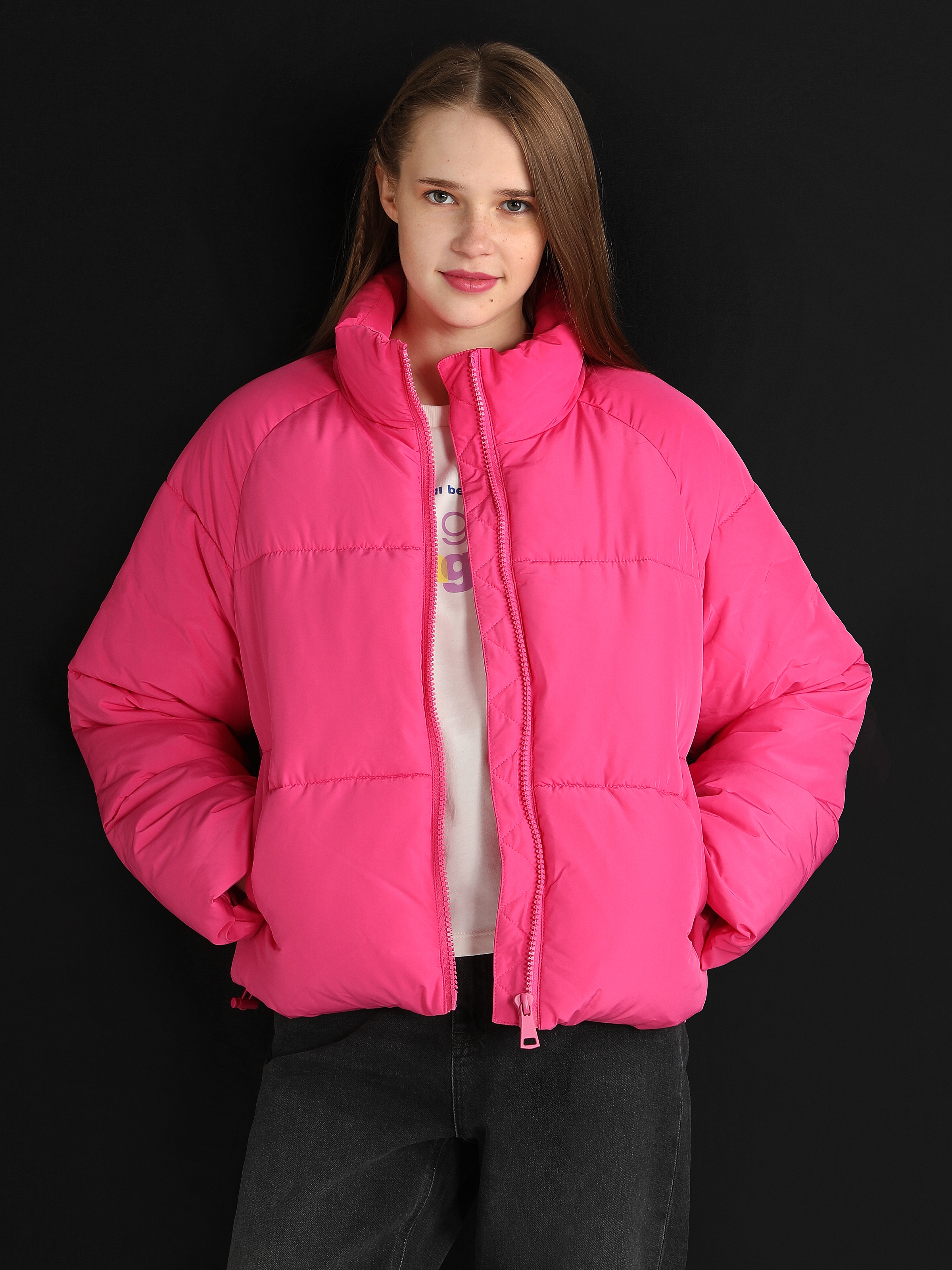 Показати інформацію про Куртка Жіноча Рожева Класичного Крою Cl1062207