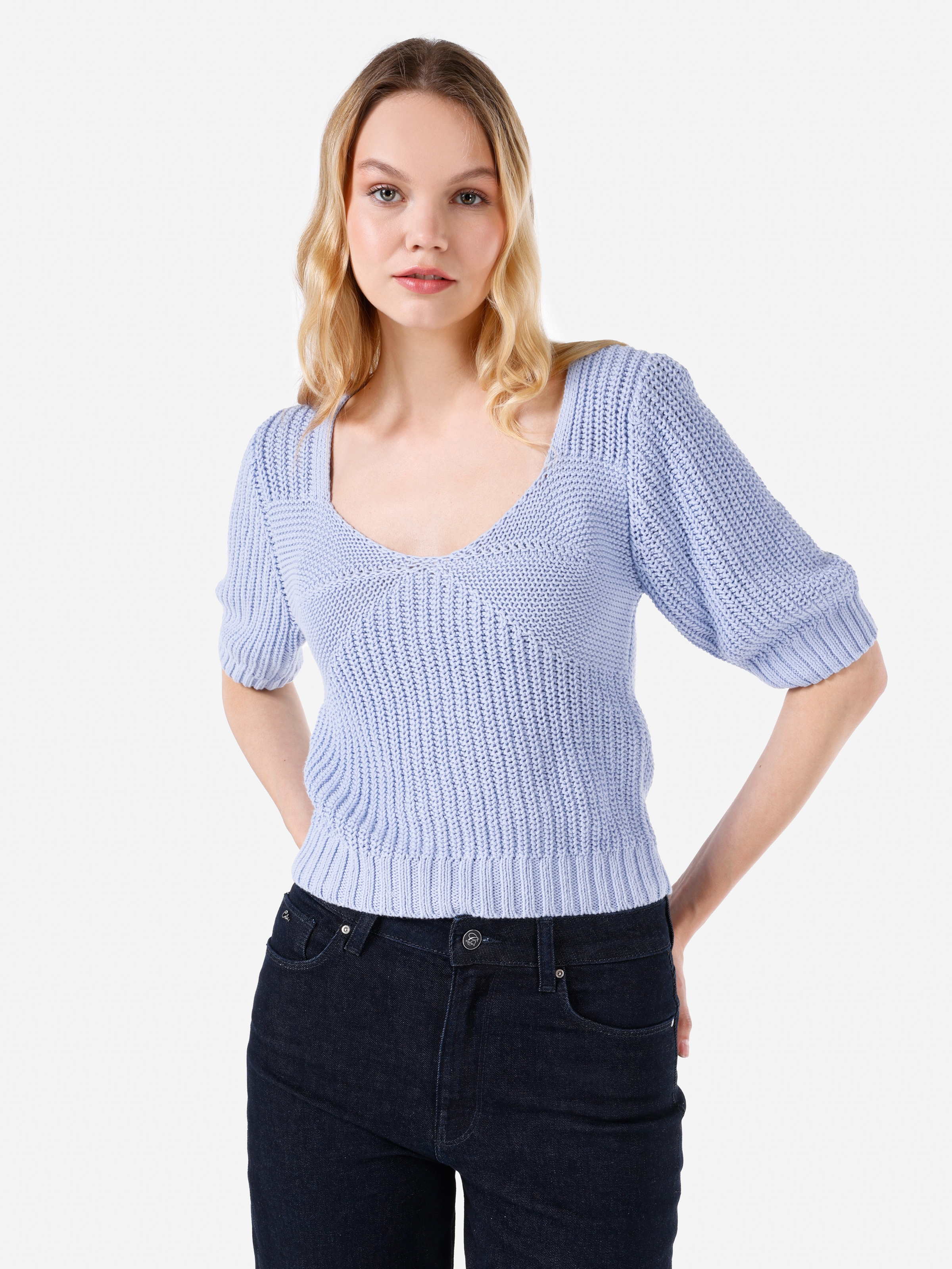 Показати інформацію про  светр із коротким рукавом Жіночий Фіолетовий  