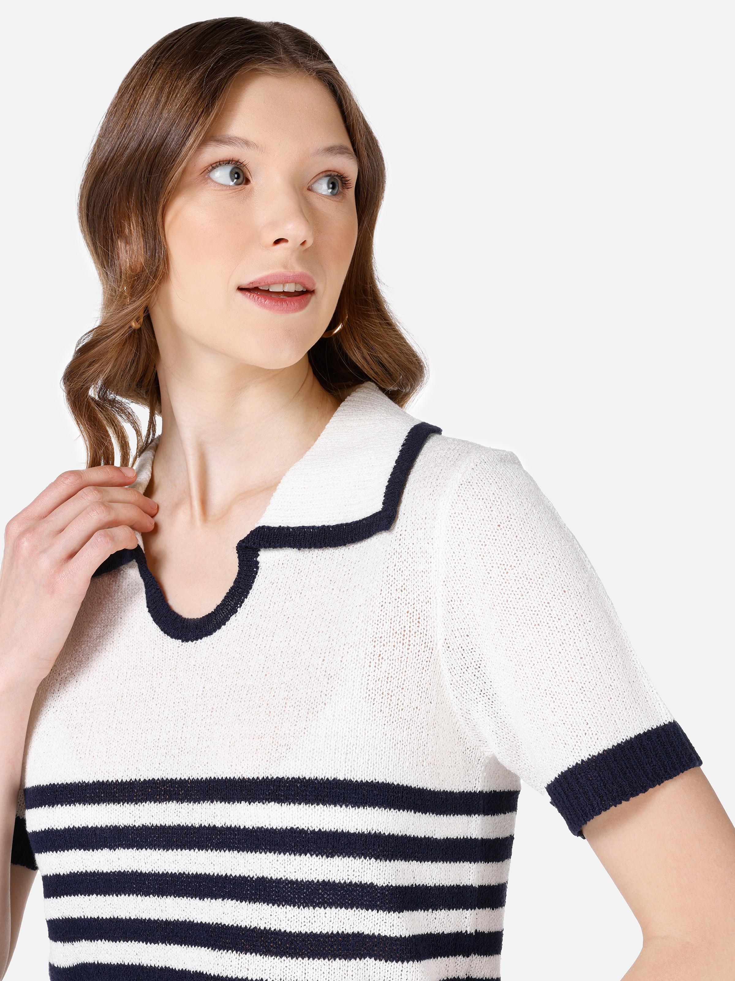 Показати інформацію про  светр із коротким рукавом Жіночий Синій  