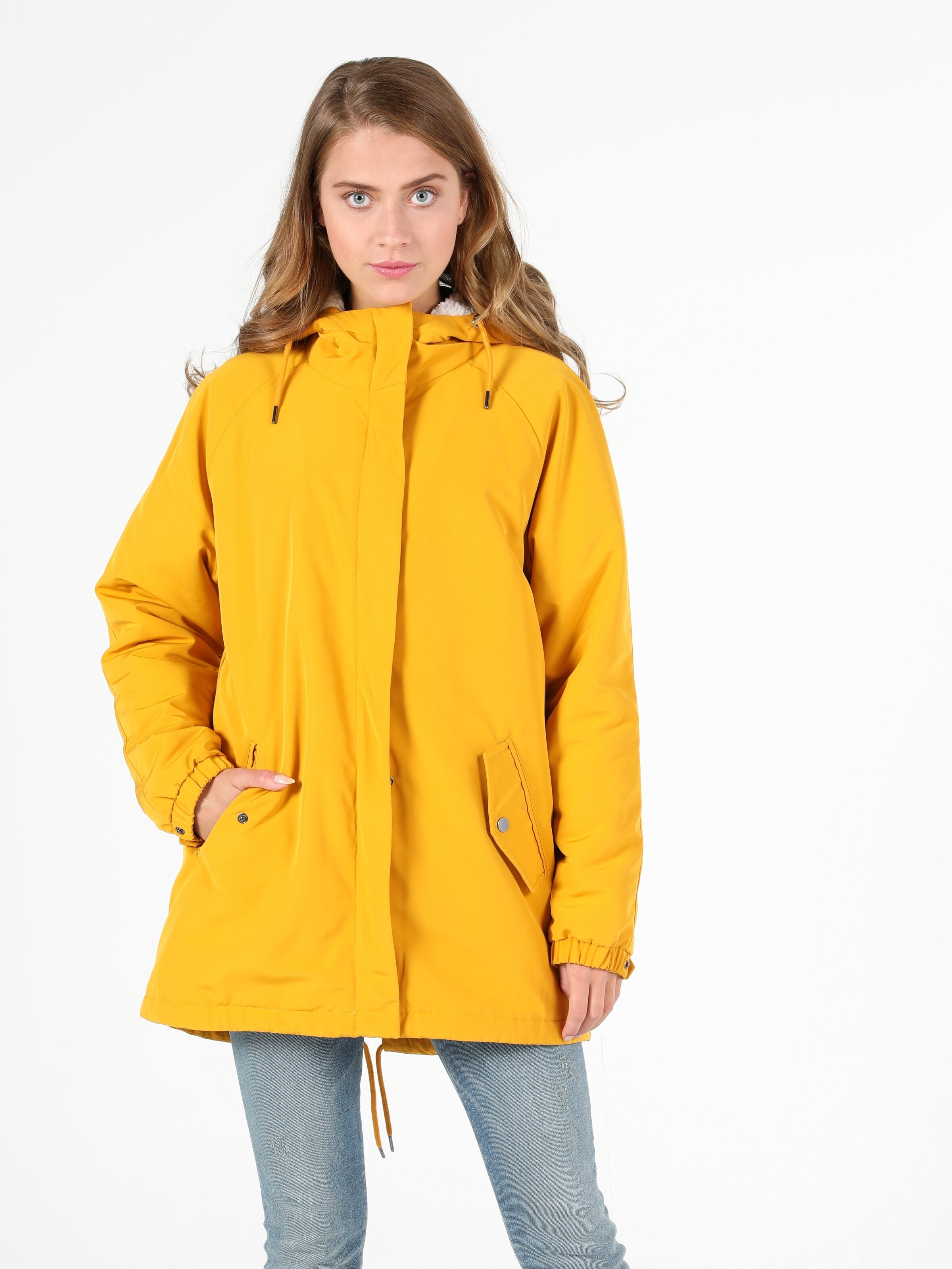 Показати інформацію про Куртка Жіноча Жовта Класичного Крою Cl1050774
