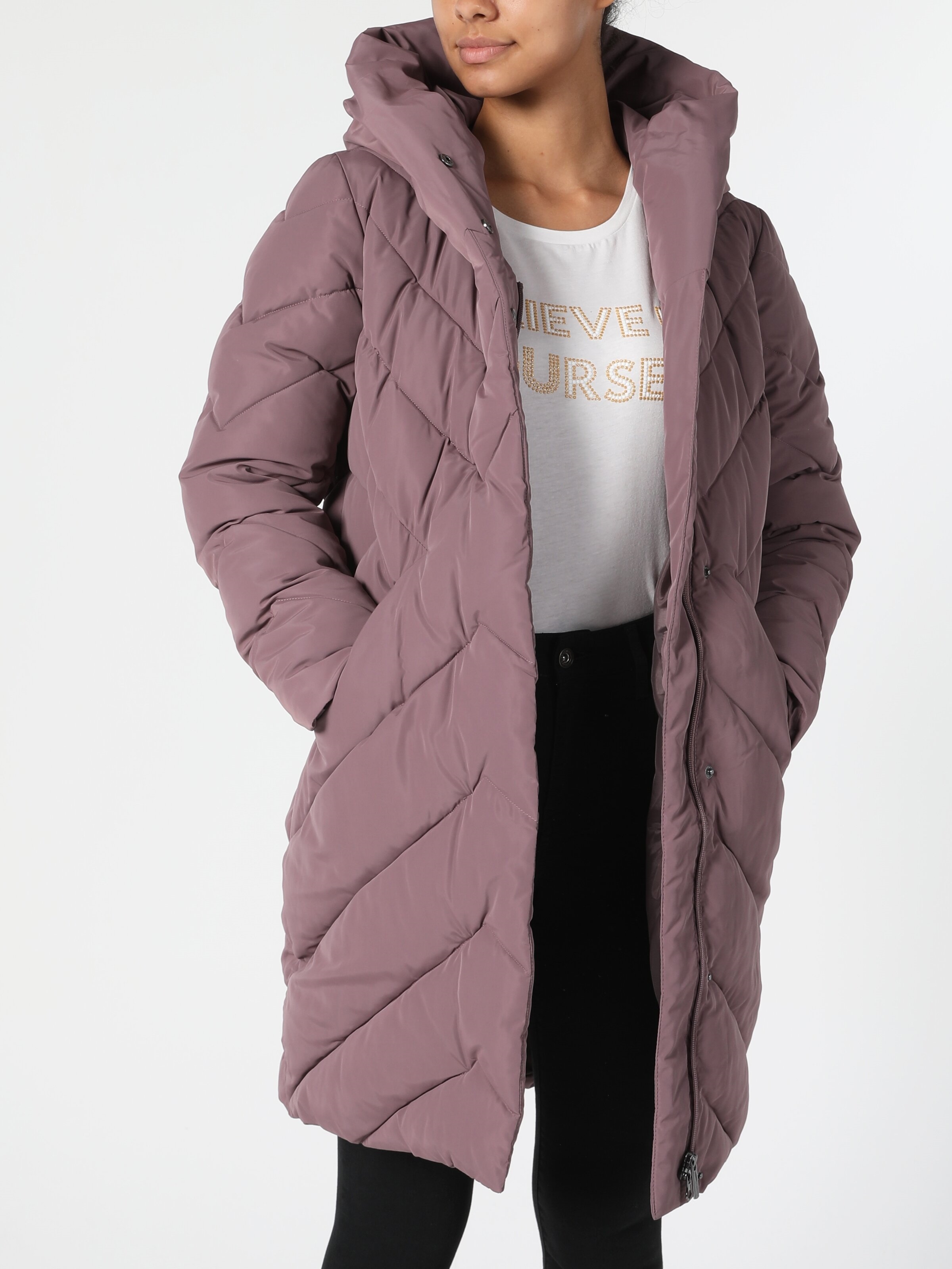 Показати інформацію про Пальто Жіноче Пурпурне Cl1055696