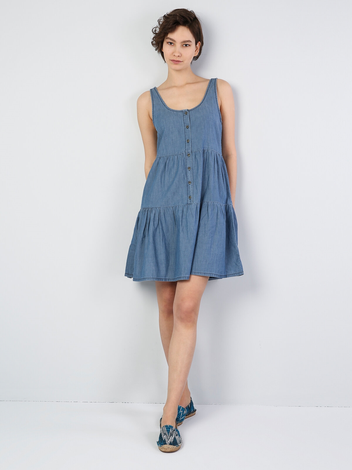Показати інформацію про Сукня Жіноча Синя Класичного Крою Cl1043871