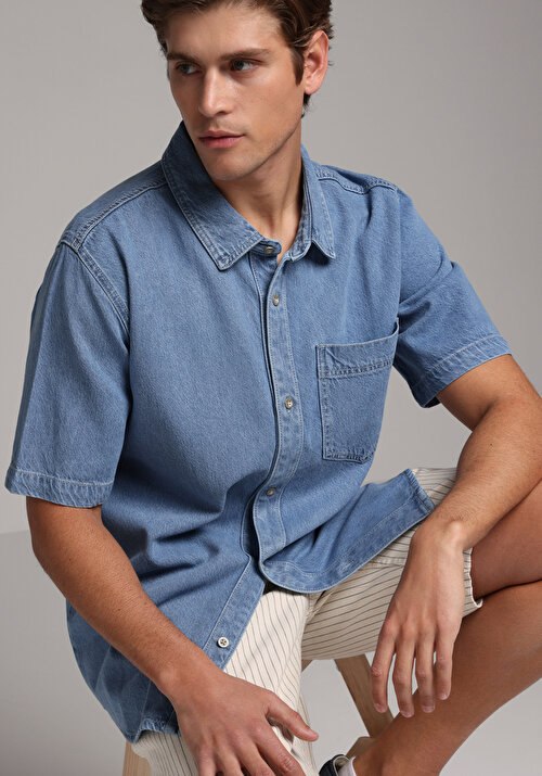COLIN'S 034 Denim Chino Сорочка З Коротким Рукавом Чоловіча | Colin's