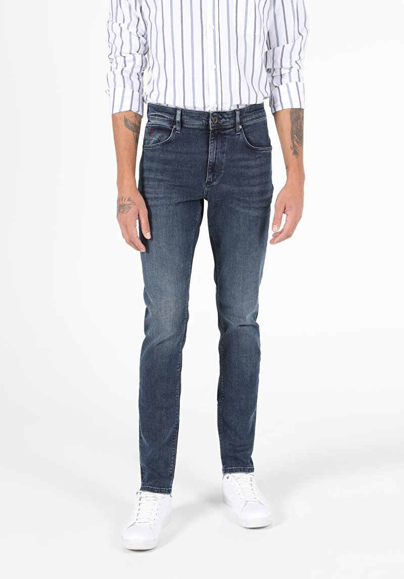 Показати інформацію про 041 Danny Джинси Чоловічі Блакитні Вузького Крою Cl1046150