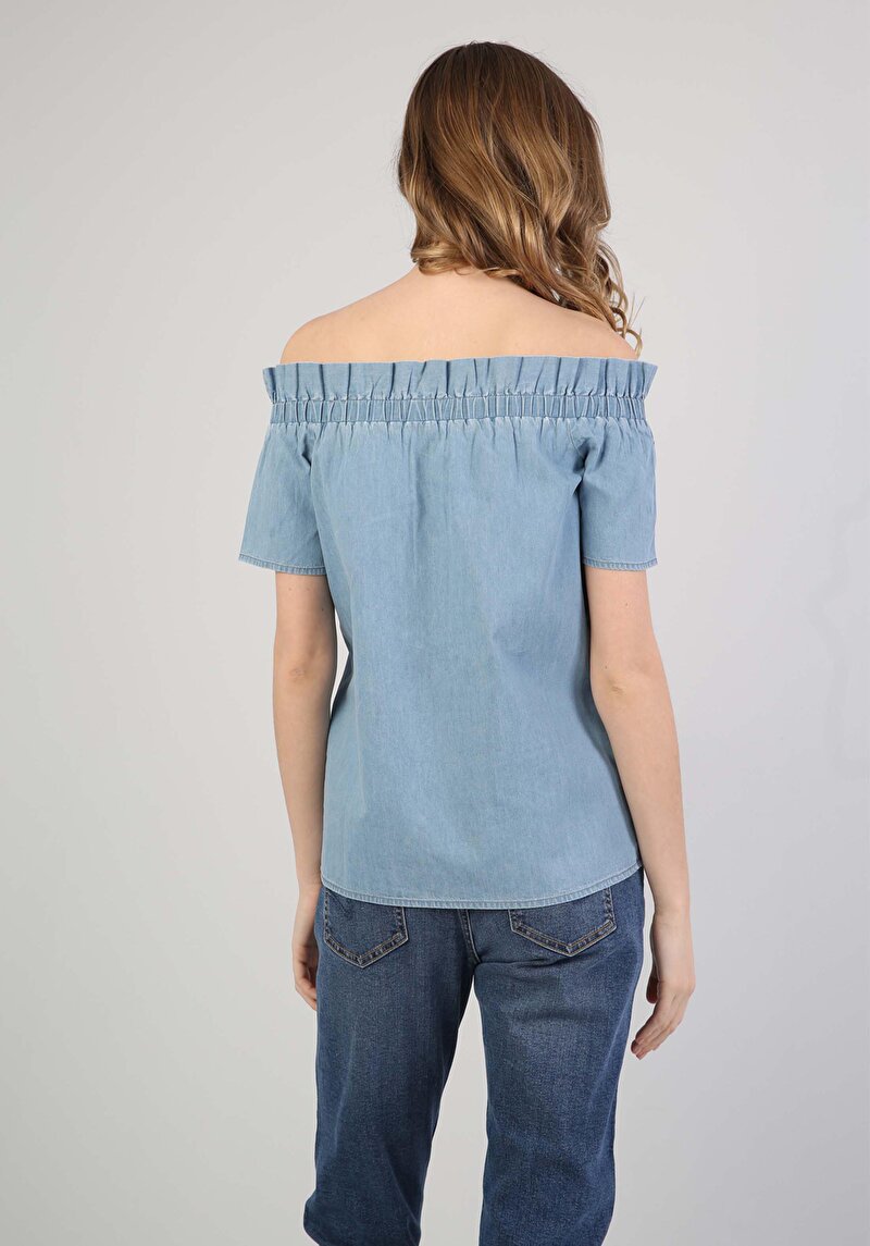 Зображення Сорочка З Коротким Рукавом Жіноча Блакитна Cl1043861