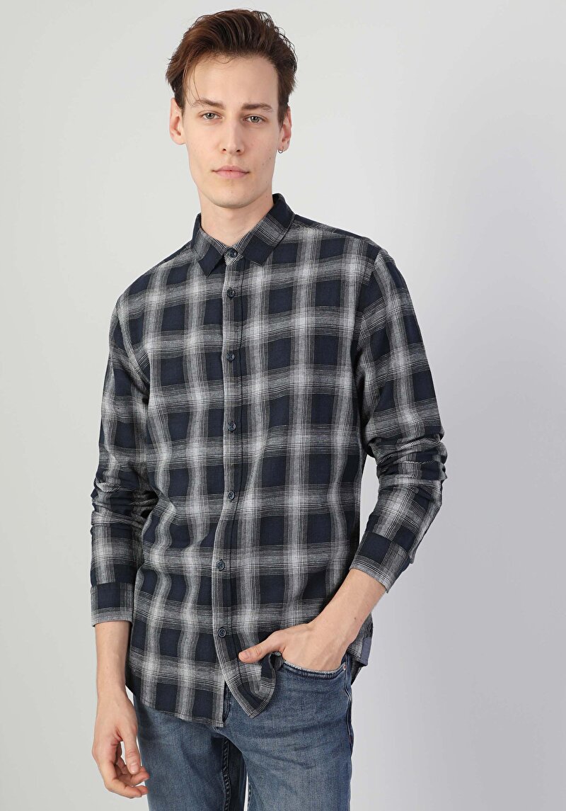 Зображення Сорочка З Довгим Рукавом Чоловіча Блакитна  Cl1046815