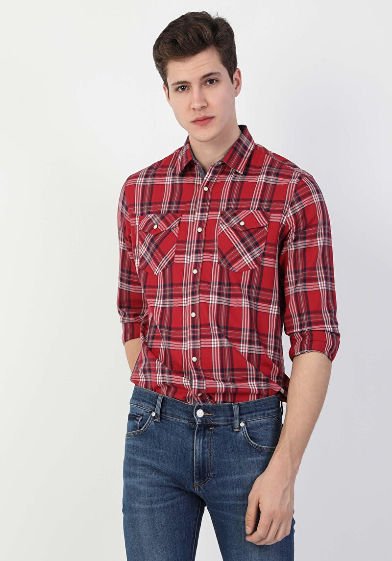 Зображення Сорочка З Довгим Рукавом Чоловіча Червона  Cl1046411