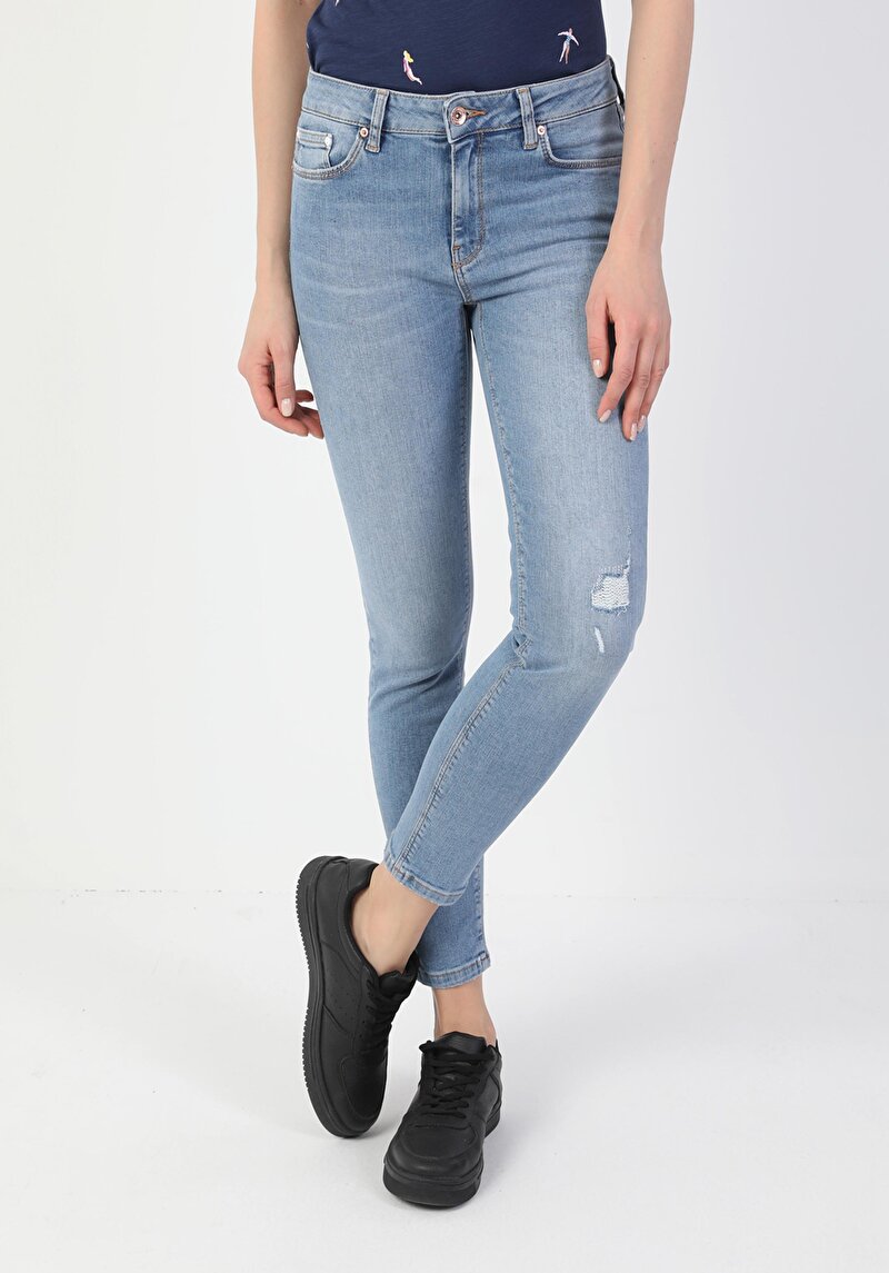 Показати інформацію про 759 Lara Джинси Жіночі Блакитні Супер Вузького Крою Cl1049654