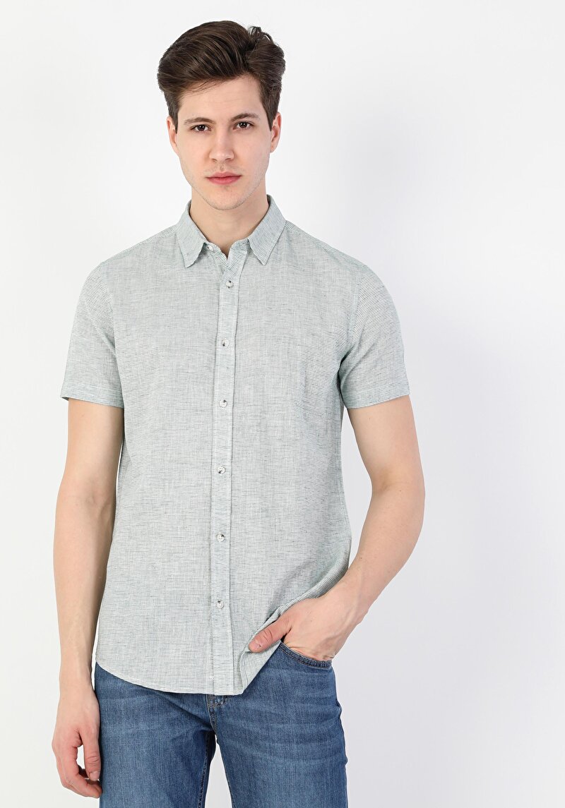 Зображення Сорочка З Коротким Рукавом Чоловіча Зелена Cl1049300