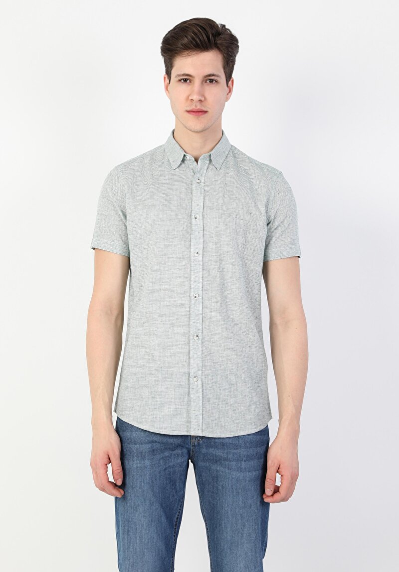 Показати інформацію про Сорочка З Коротким Рукавом Чоловіча Зелена  Cl1049300