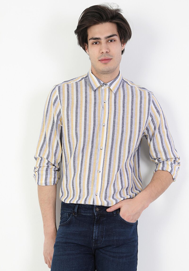 Зображення Сорочка З Довгим Рукавом Чоловіча Жовта  Cl1049287