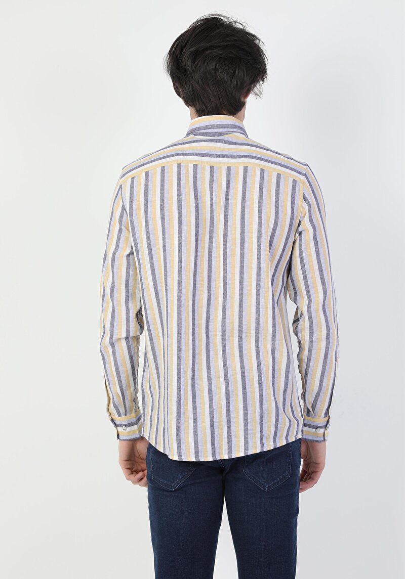 Показати інформацію про Сорочка З Довгим Рукавом Чоловіча Жовта  Cl1049287