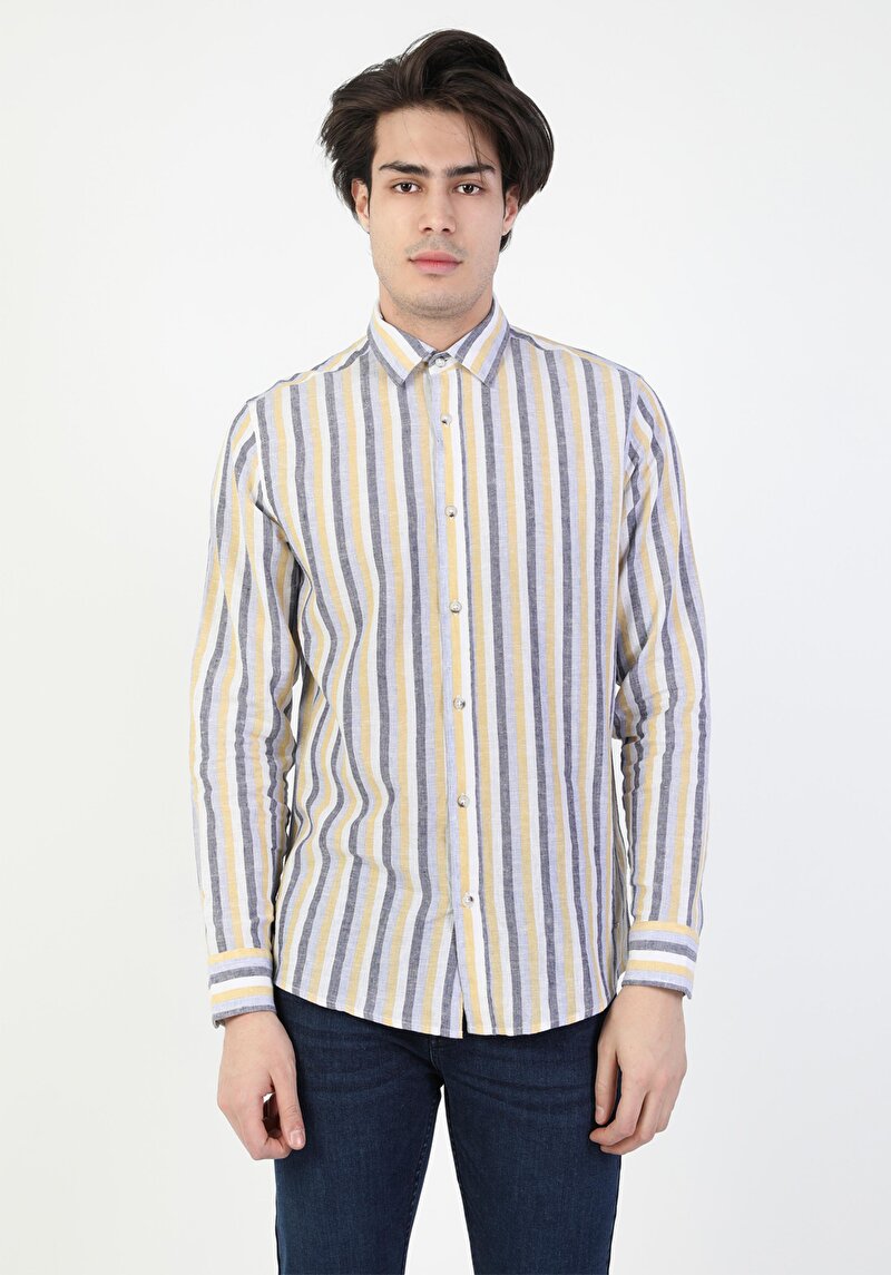 Показати інформацію про Сорочка З Довгим Рукавом Чоловіча Жовта  Cl1049287