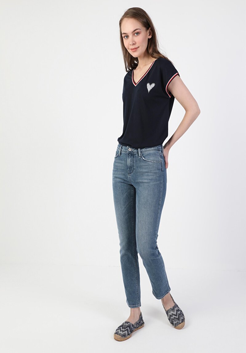 Зображення 703 Carla Джинси Жіночі Блакитні Вузького Крою Cl1049664