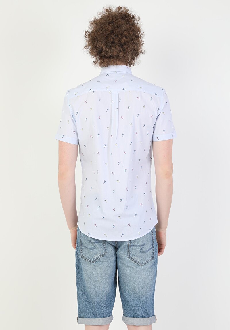 Показати інформацію про Сорочка З Коротким Рукавом Чоловіча Блакитна  Cl1047050