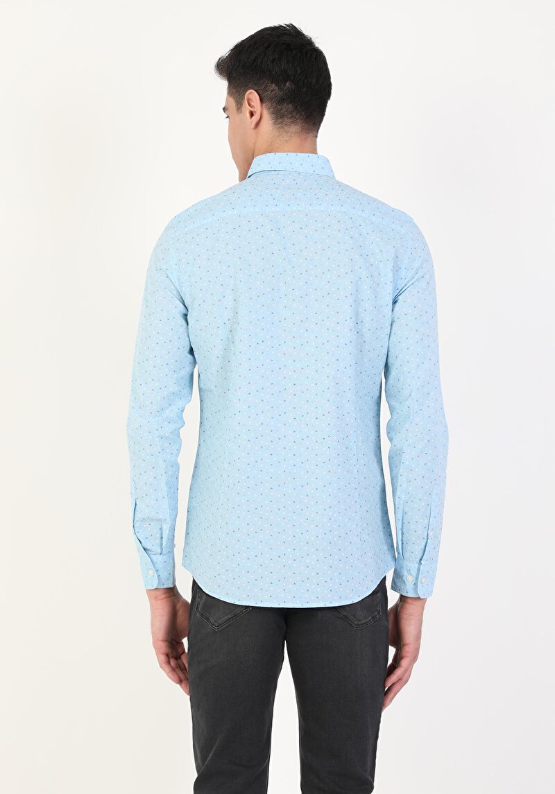 Показати інформацію про Сорочка З Довгим Рукавом Чоловіча Блакитна  Cl1047465