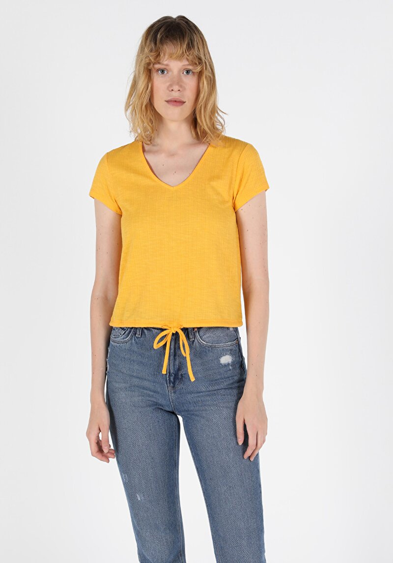 Показати інформацію про Футболка З Коротким Рукавом Жіноча Жовта  Cl1048826