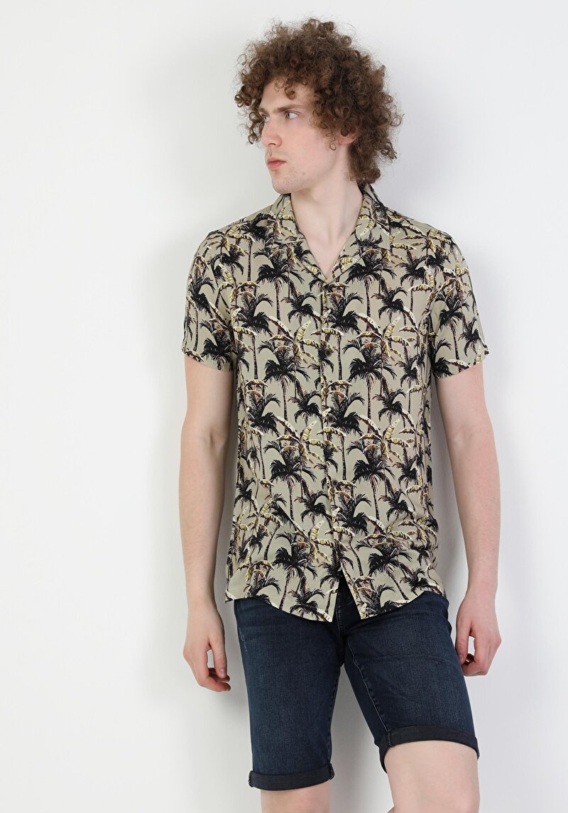 Зображення Сорочка З Коротким Рукавом Чоловіча Коричнева Cl1049270