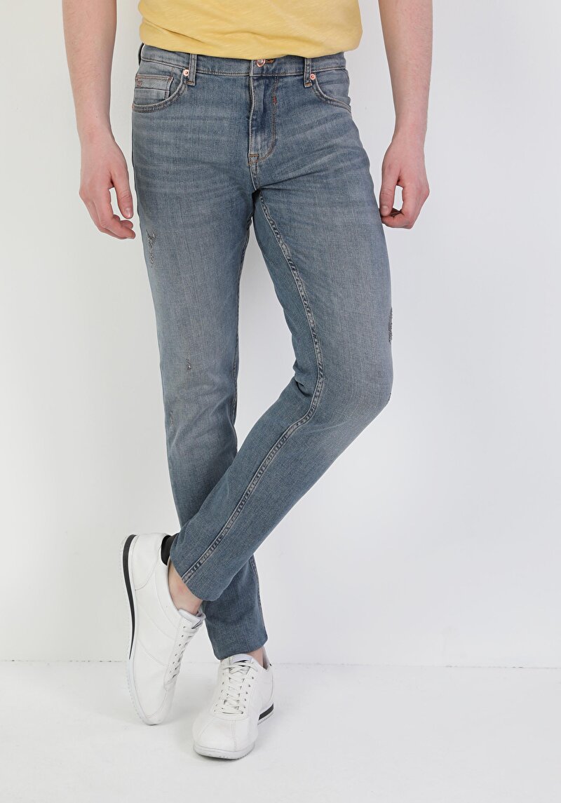 Зображення 041 Danny Джинси Чоловічі Блакитні Вузького Крою Cl1049564
