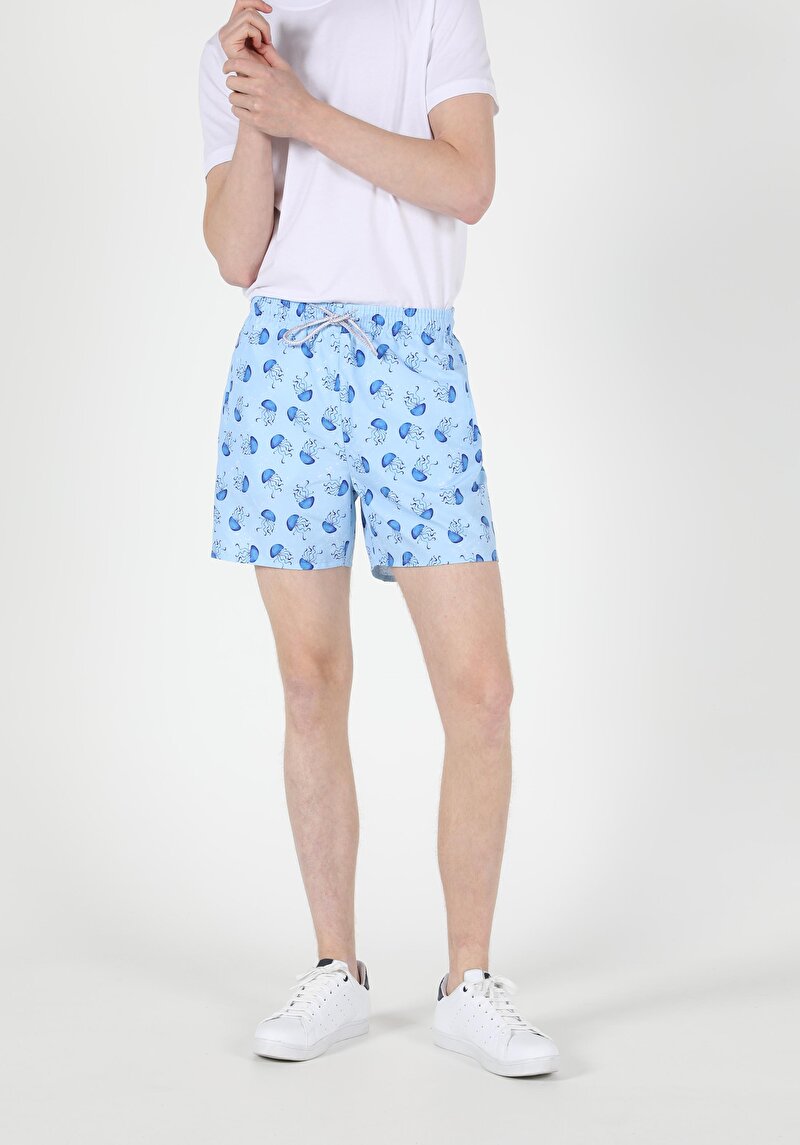 Показати інформацію про Шорти Пляжні Чоловічі Блакитні  Cl1049755