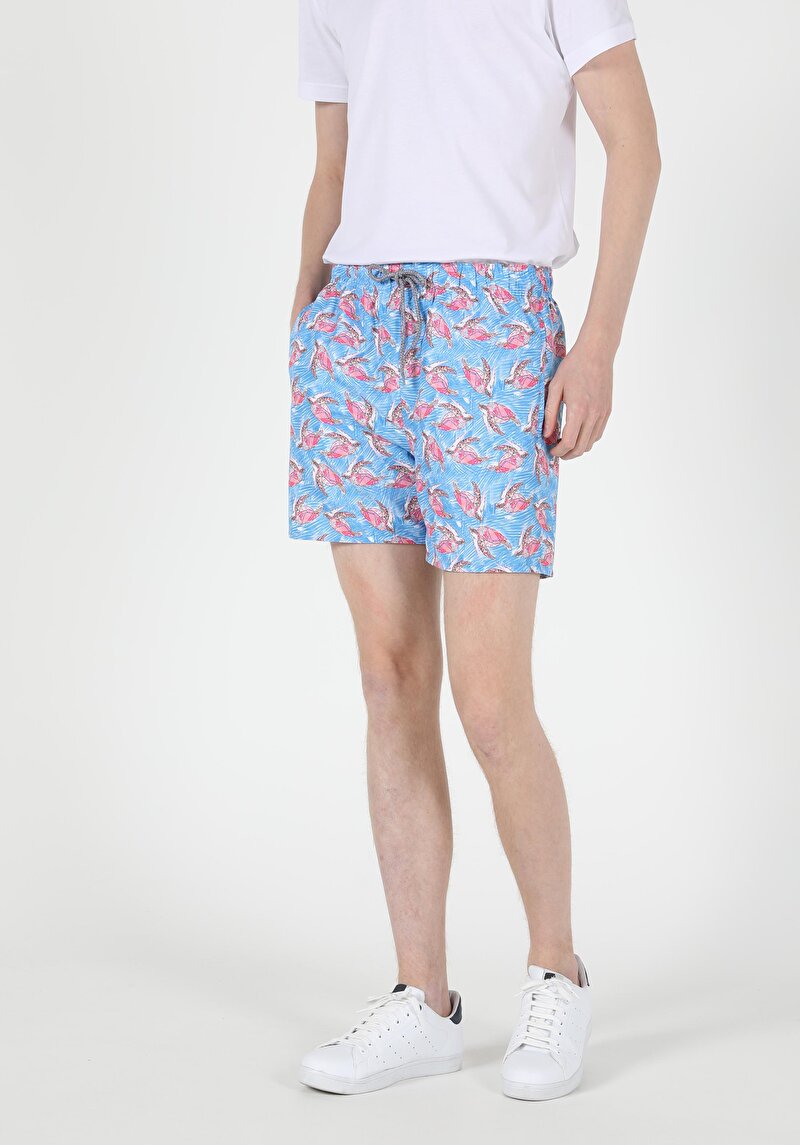 Показати інформацію про Шорти Пляжні Чоловічі Блакитні  Cl1049746