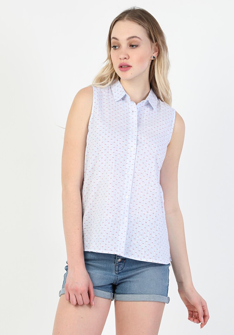 Зображення Сорочка З Коротким Рукавом Жіноча Блакитна Cl1048901