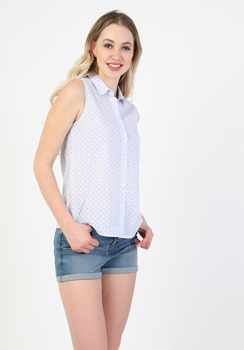 Зображення Сорочка З Коротким Рукавом Жіноча Блакитна Cl1048901