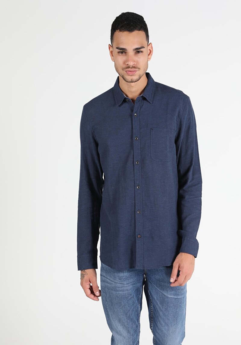 Зображення Сорочка З Довгим Рукавом Чоловіча Синя  Cl1049390