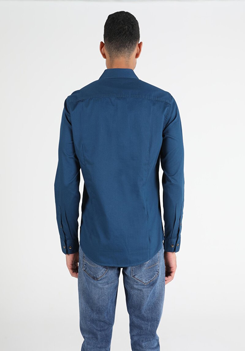 Показати інформацію про Сорочка З Довгим Рукавом Чоловіча Блакитна  Cl1050715