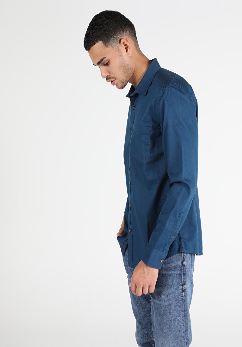 Зображення Сорочка З Довгим Рукавом Чоловіча Блакитна  Cl1050715