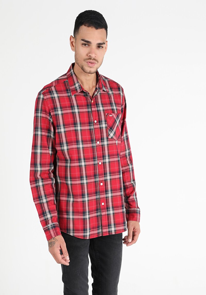 Показати інформацію про Сорочка З Довгим Рукавом Чоловіча Червона  Cl1050020