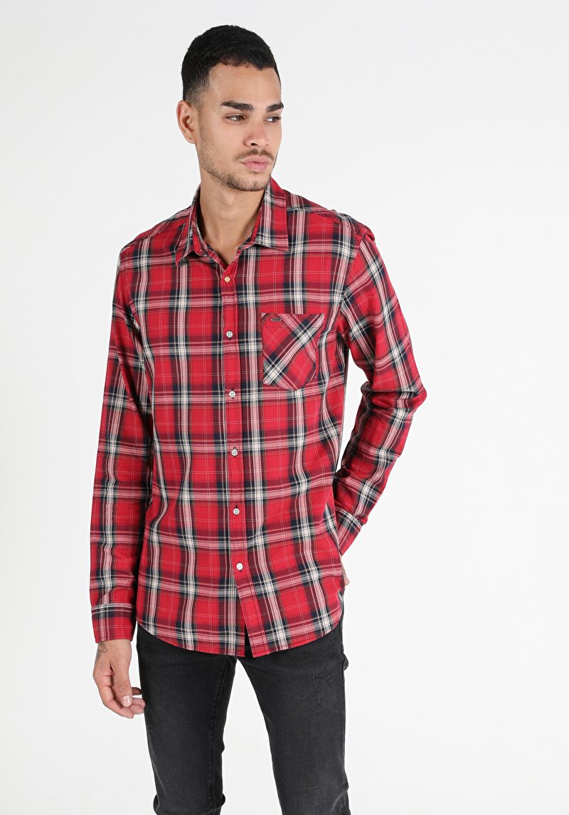 Показати інформацію про Сорочка З Довгим Рукавом Чоловіча Червона  Cl1050020