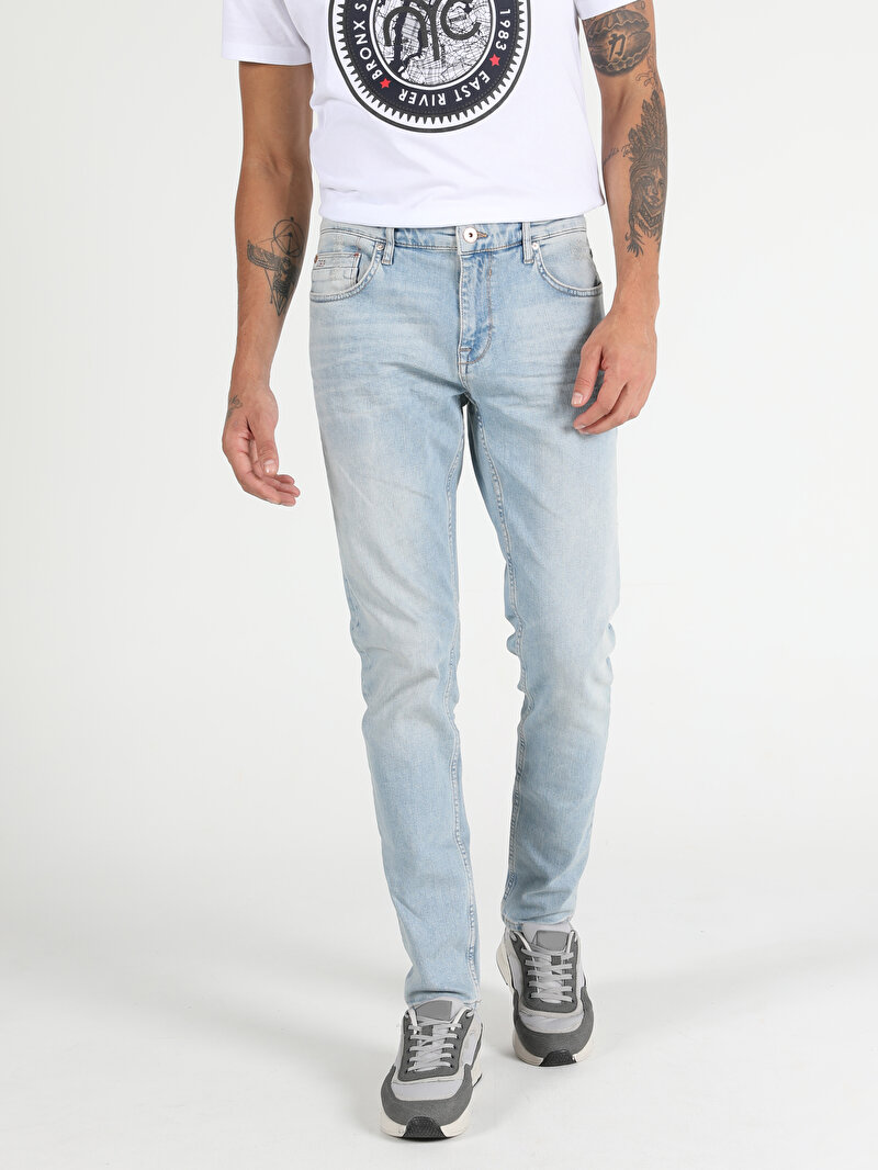 Показати інформацію про 041 Danny Джинси Чоловічі Сині Вузького Крою Cl1050251