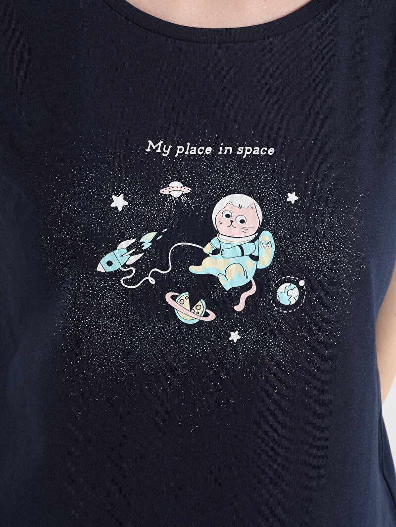 Показати інформацію про Футболка Жіноча Синя Класичного Крою Cl1051353